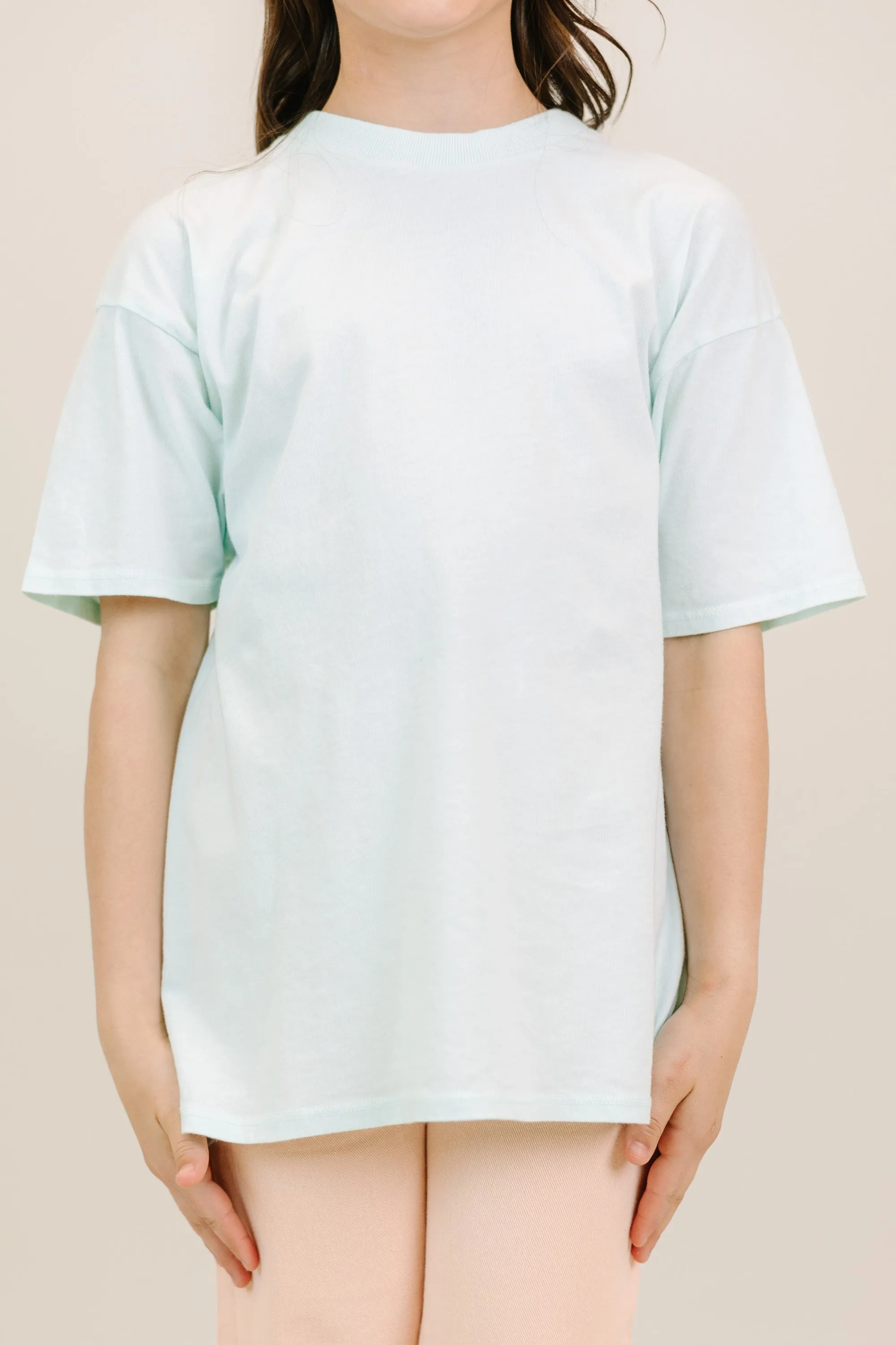 Girls: Light Blue Oversized Tee