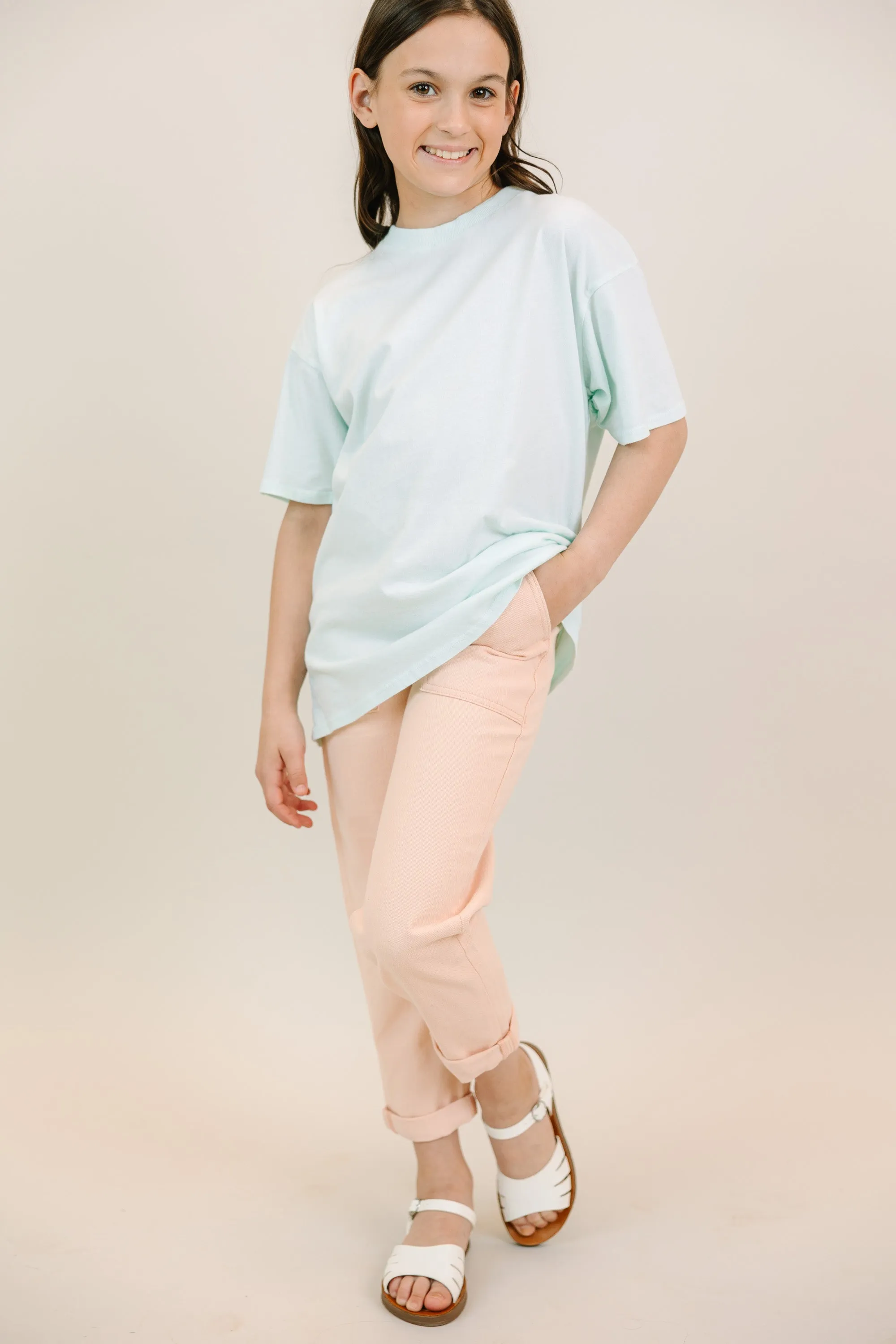 Girls: Light Blue Oversized Tee