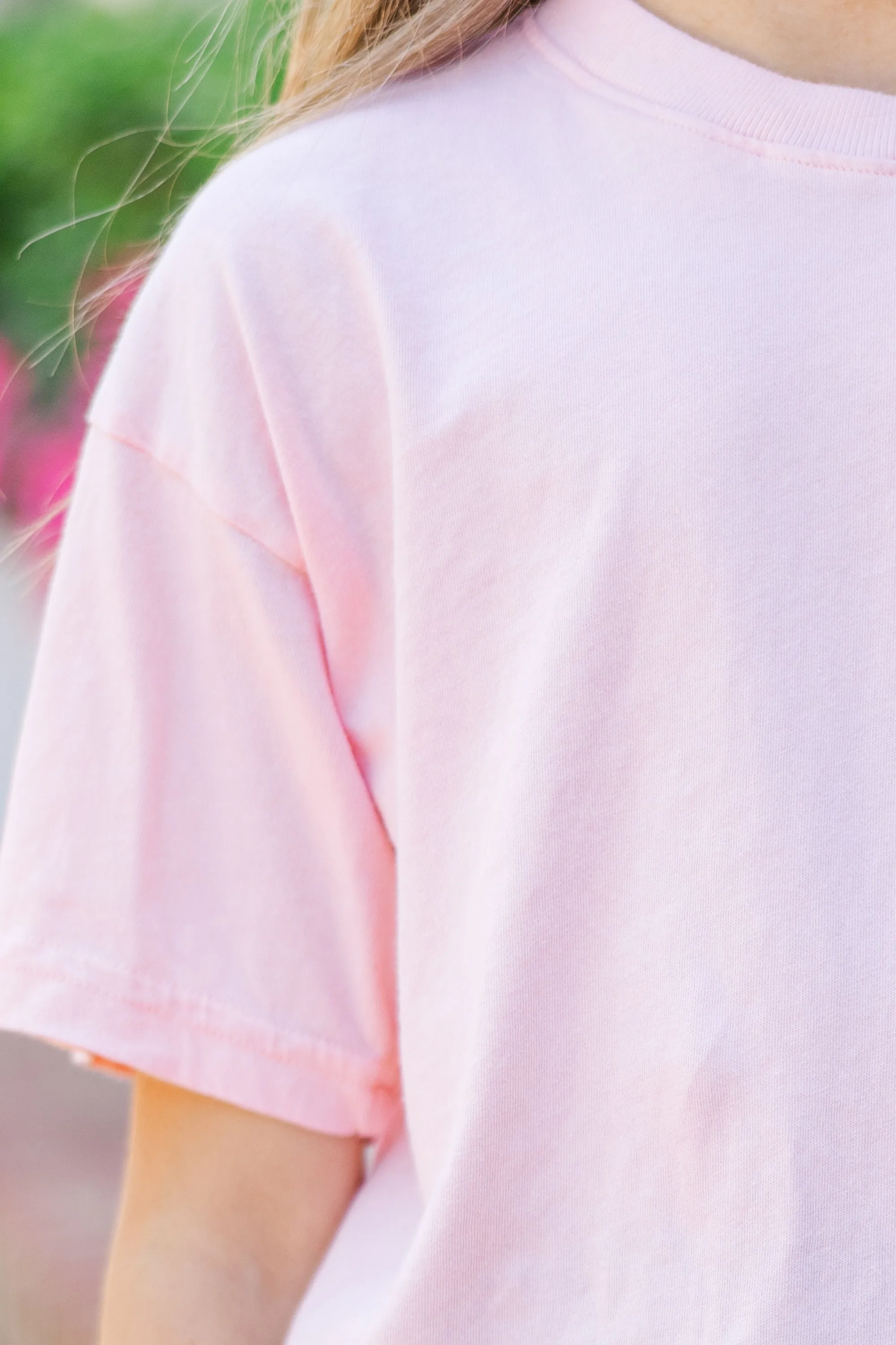 Girls: Peach Pink Oversized Tee