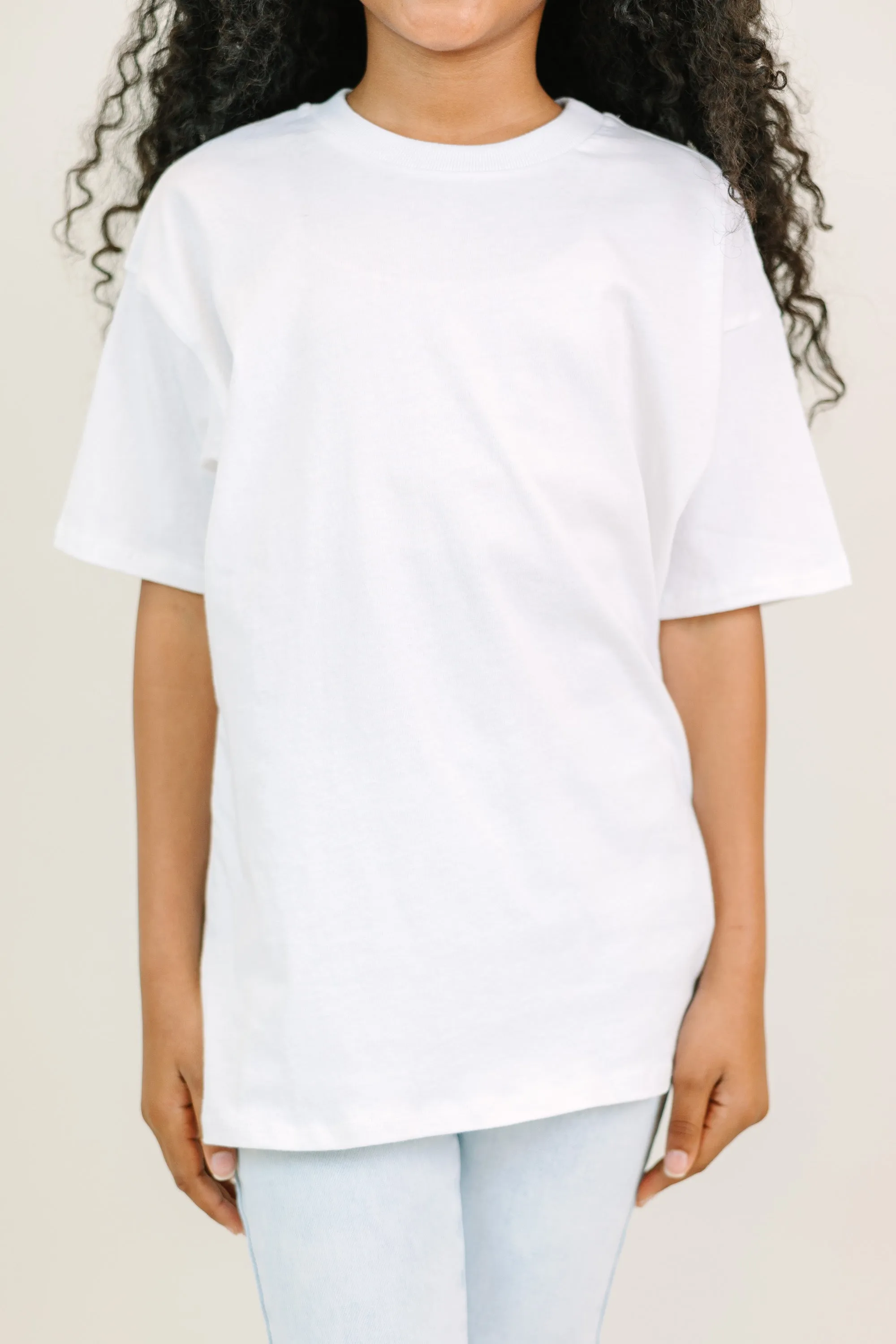 Girls: White Oversized Tee