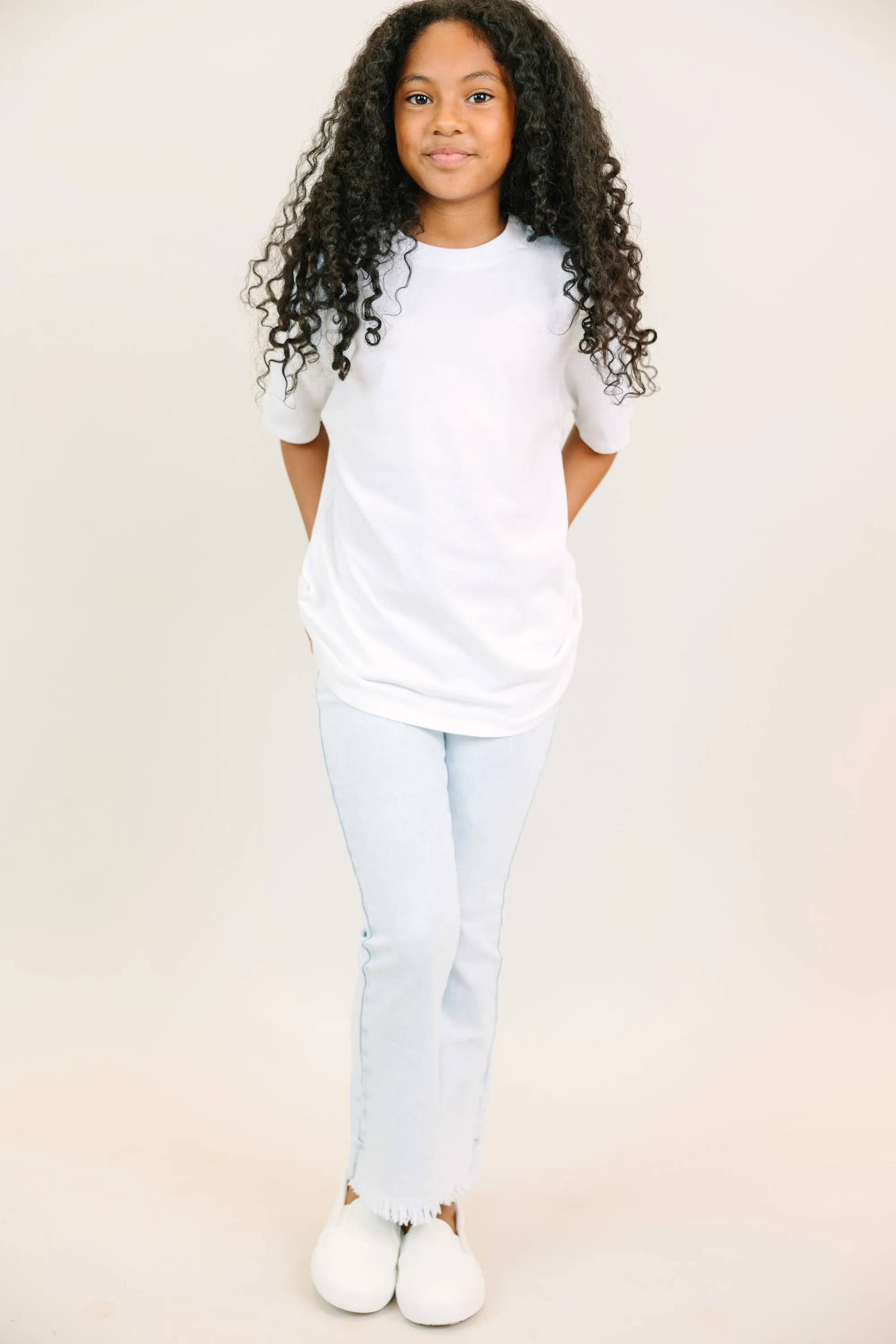 Girls: White Oversized Tee