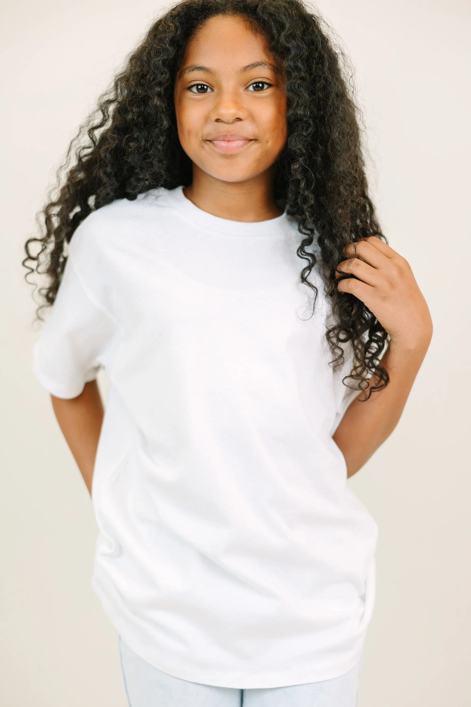 Girls: White Oversized Tee