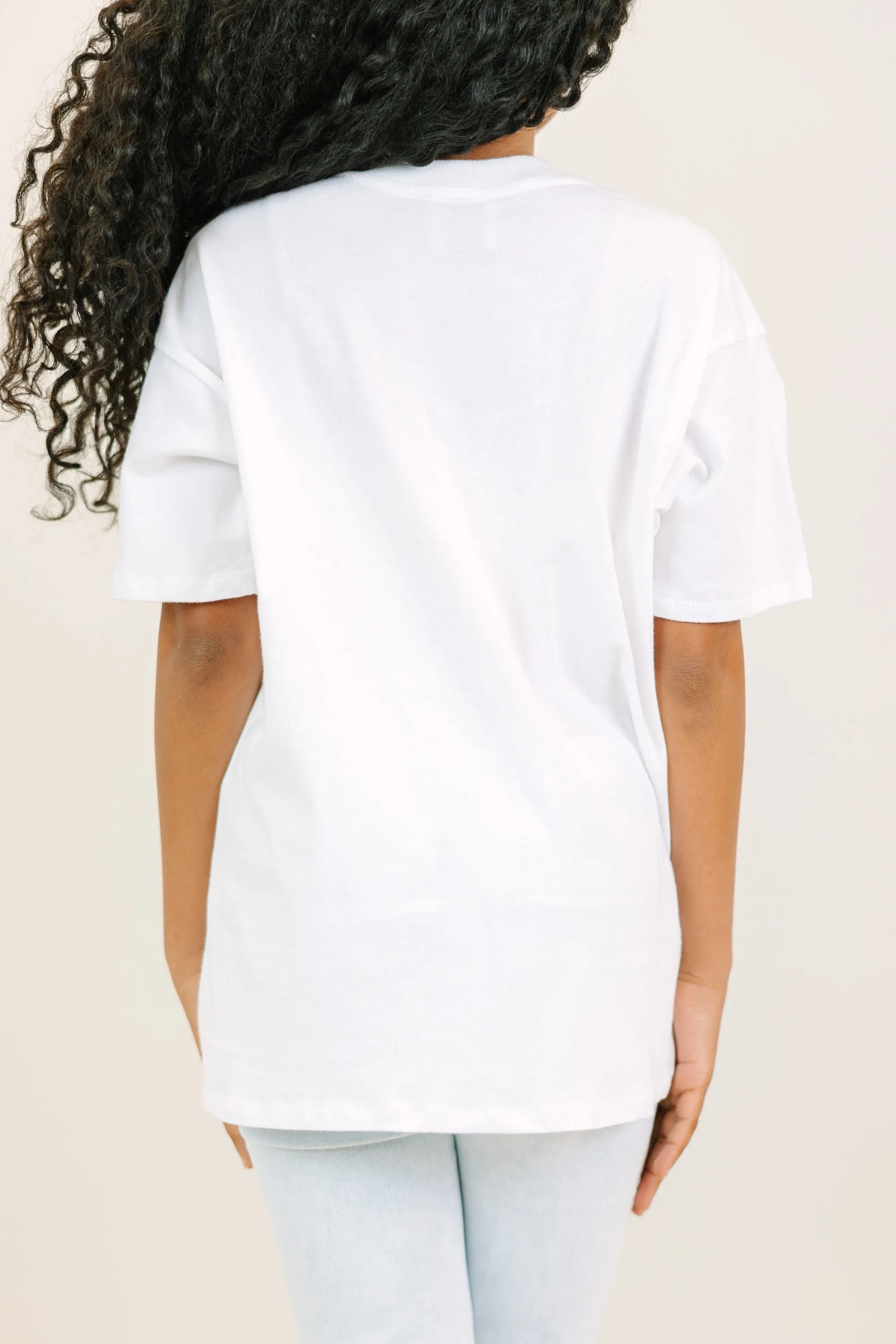 Girls: White Oversized Tee