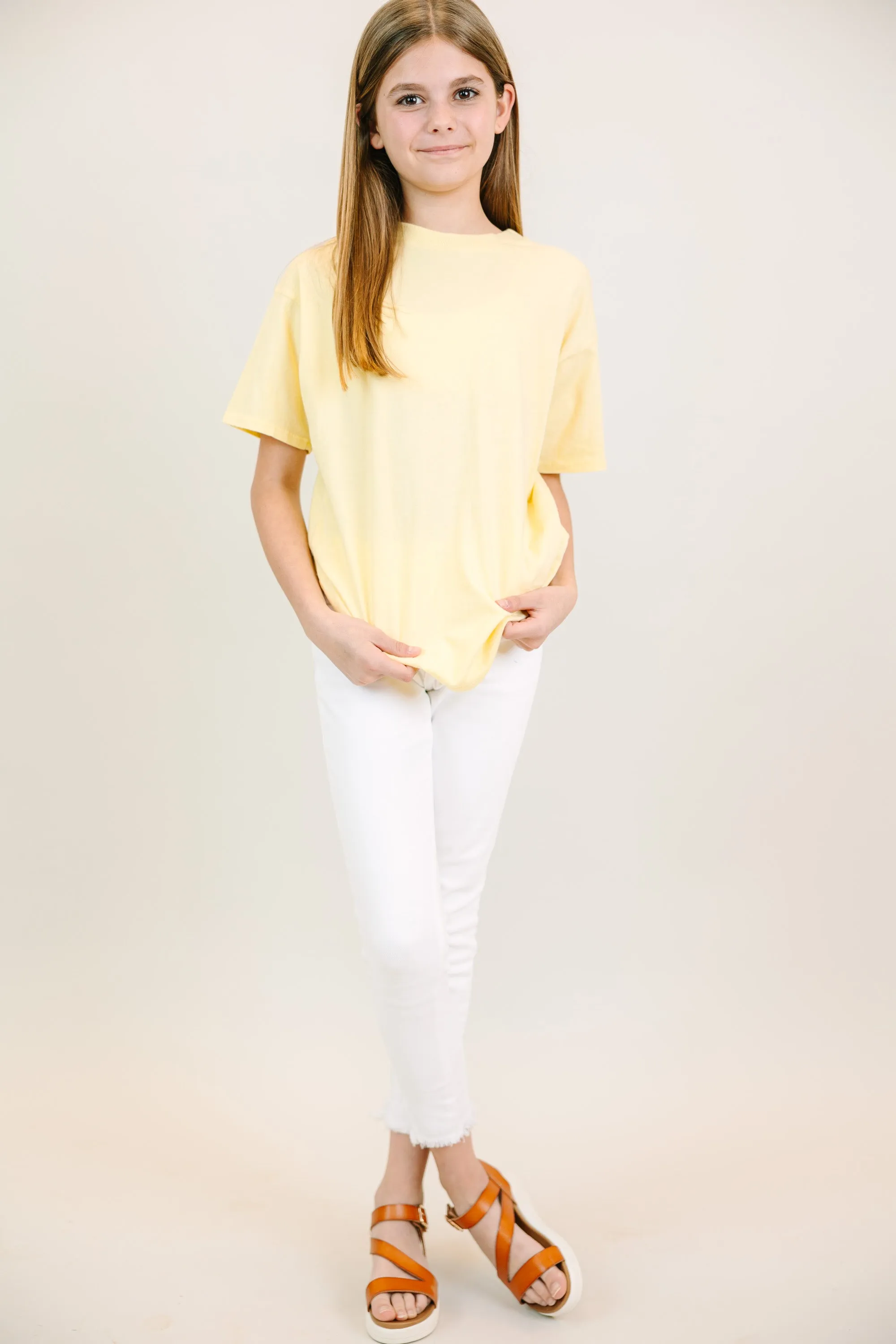 Girls: Yellow Oversized Tee