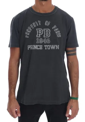Gray Cotton Slim Fit Crewneck T-Shirt