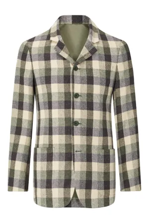 Green & Brown Check 5 Button Jacket