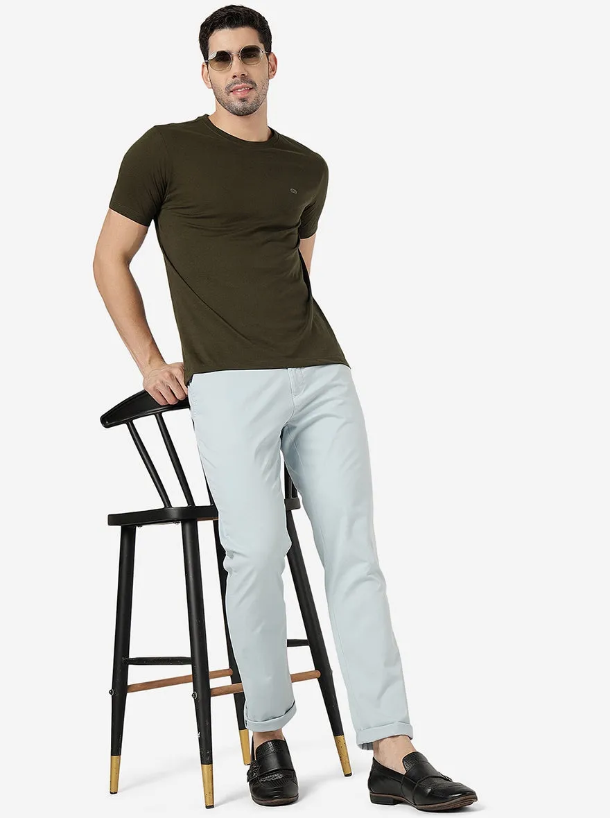 Green Solid Slim Fit T-Shirt | JadeBlue