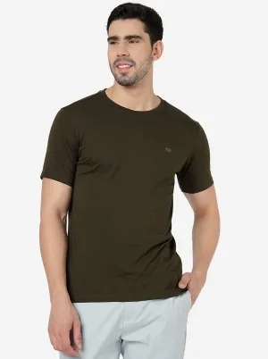 Green Solid Slim Fit T-Shirt | JadeBlue