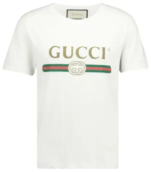 Gucci Classic Interlock Printed Logo T-Shirt in White