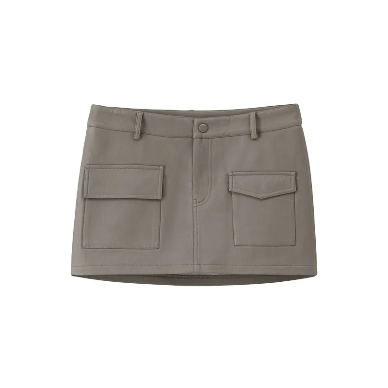 H-Type Faux Leather Mini Skirt