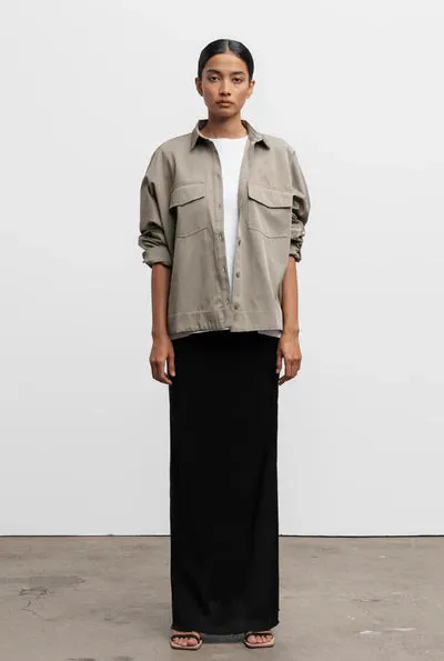 Hana Silk Satin Long Skirt