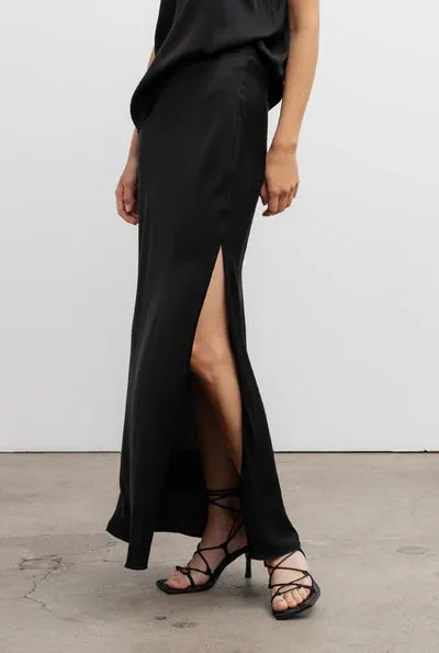 Hana Silk Satin Long Skirt