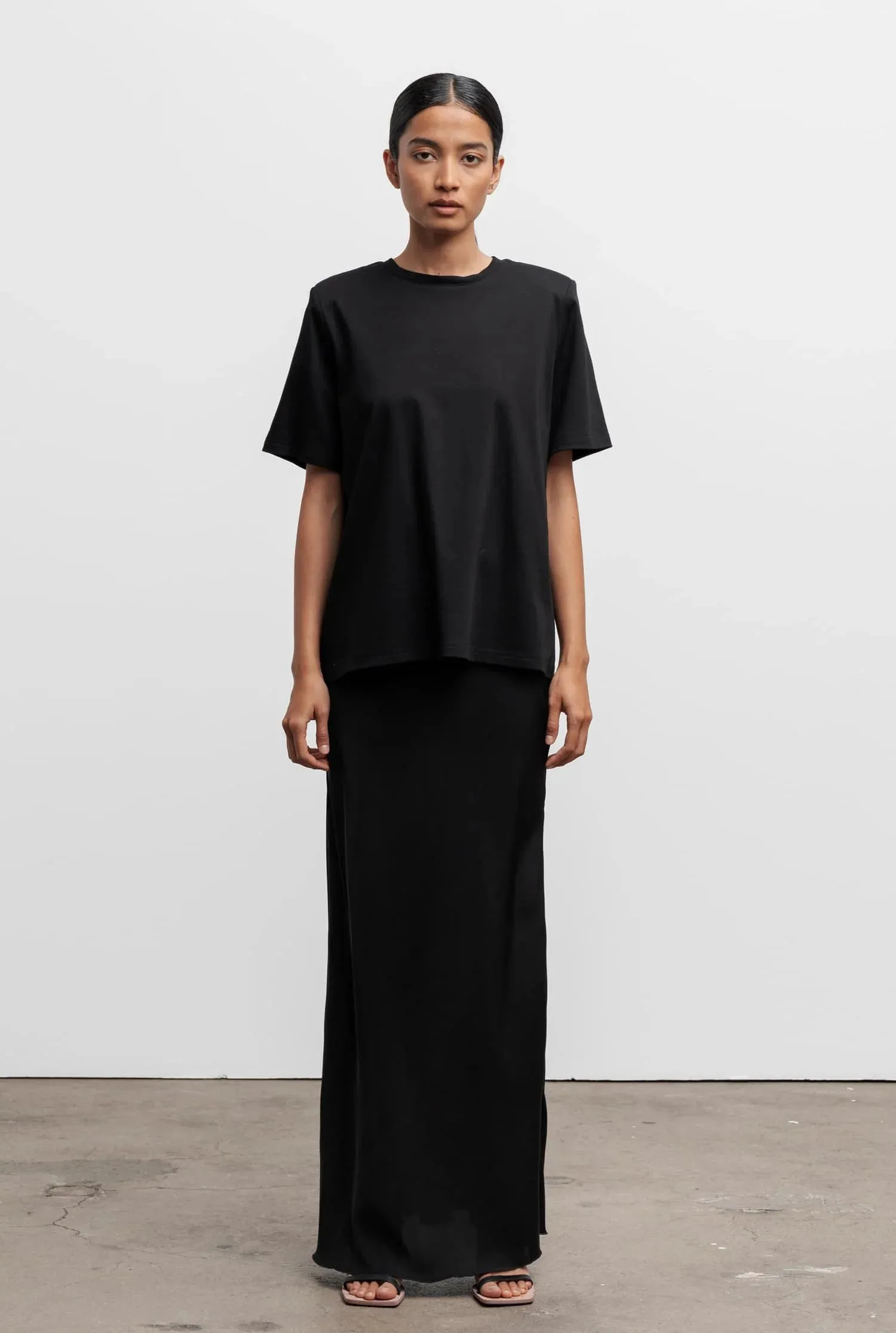 Hana Silk Satin Long Skirt