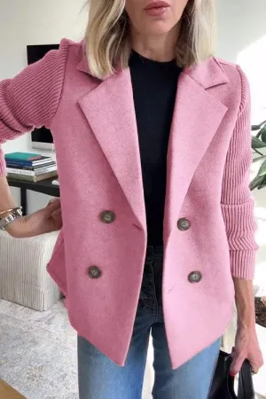 Harper™ | Button patchwork sleeves casual coat