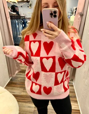 Heart of Pearl Block Sweater