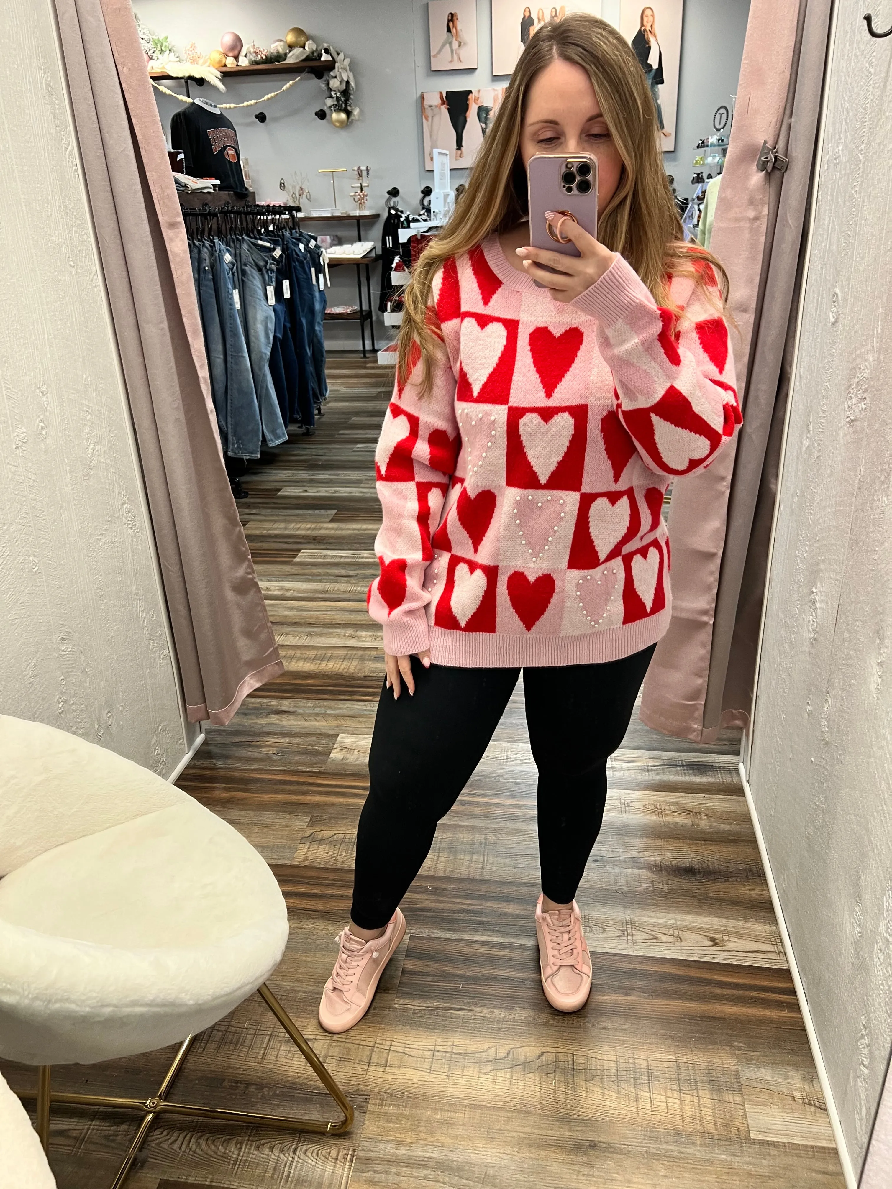 Heart of Pearl Block Sweater