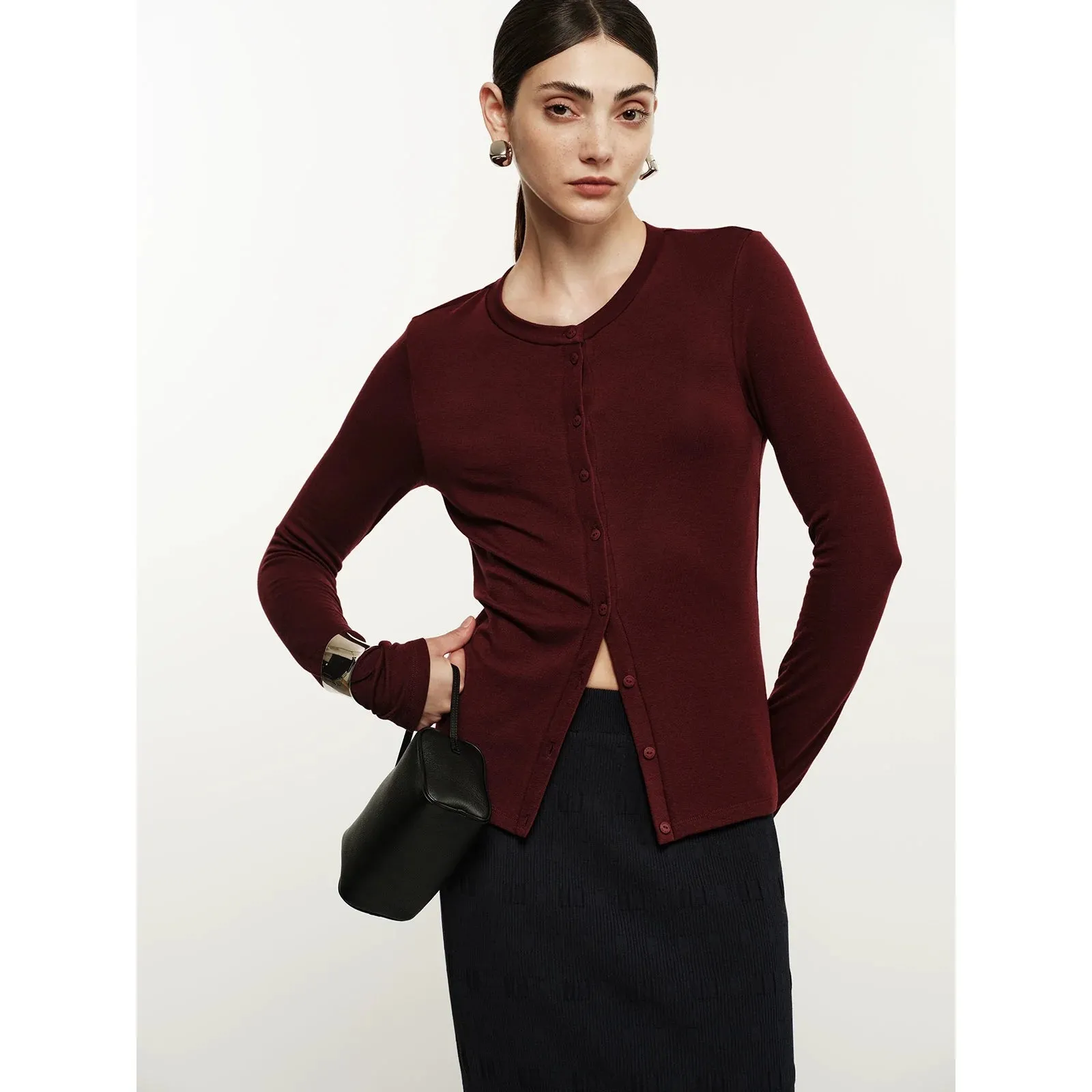 Henley Neck Cardigan