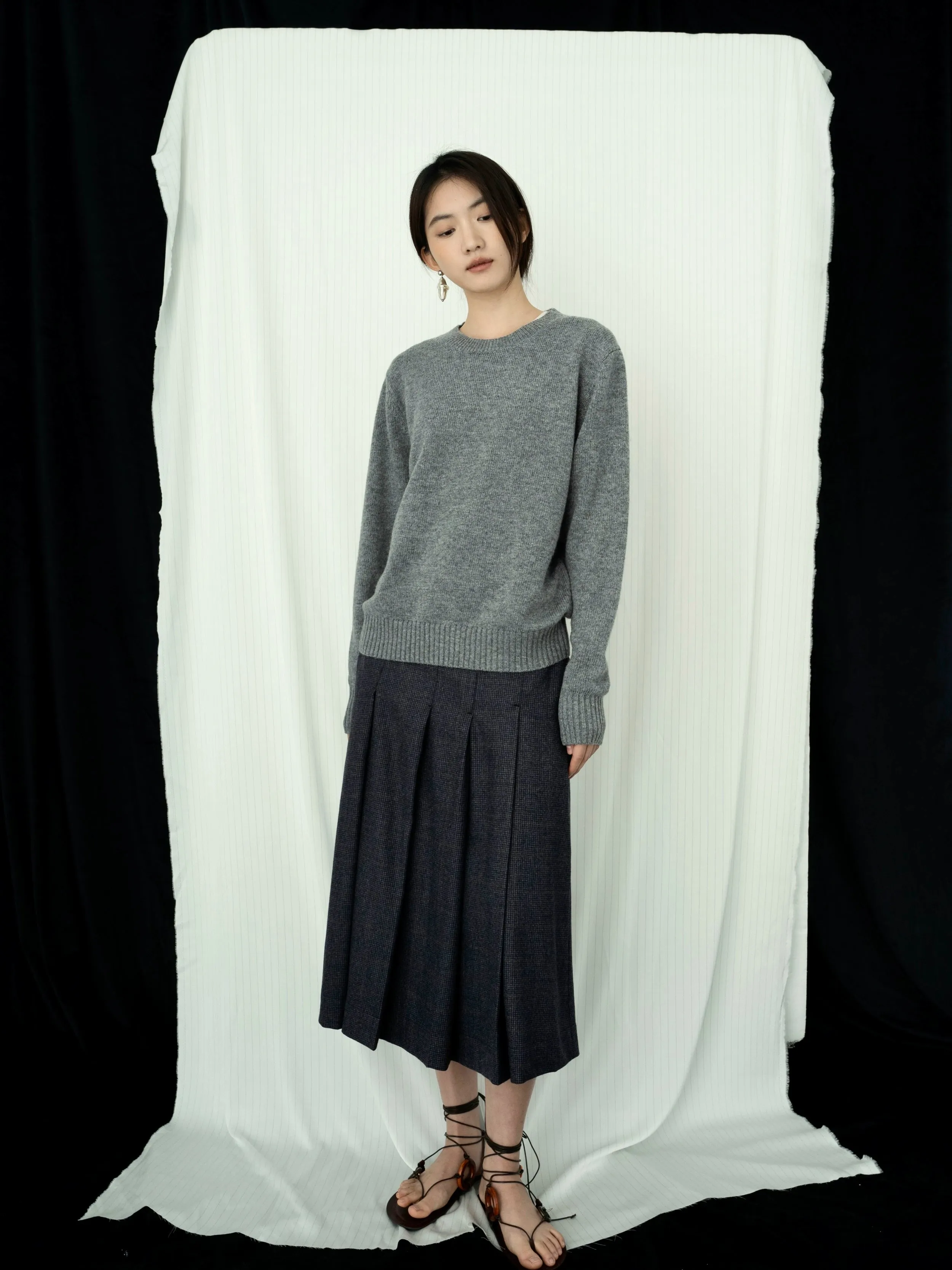 High-Waist Pleated Skirt