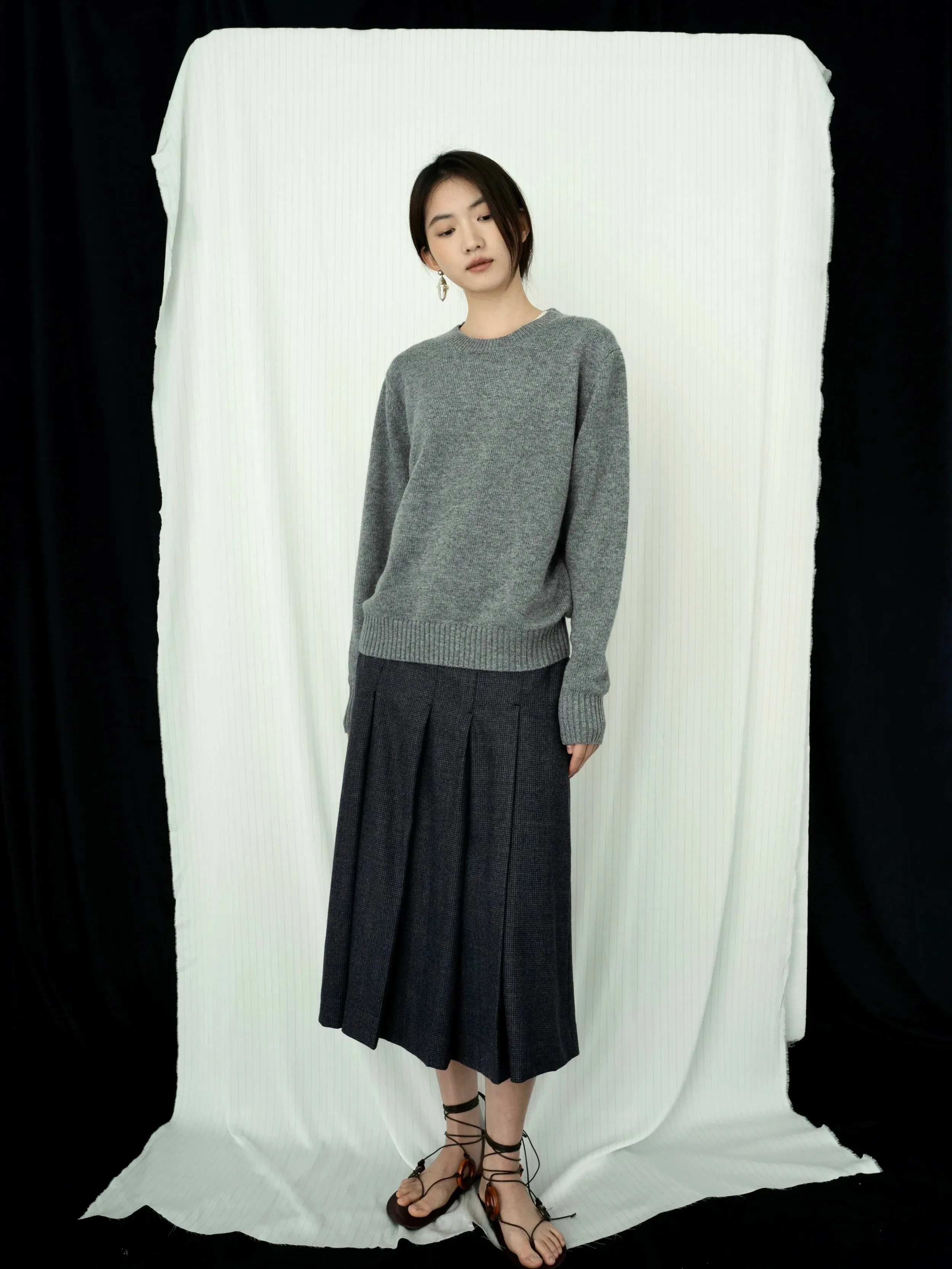 High-Waist Pleated Skirt