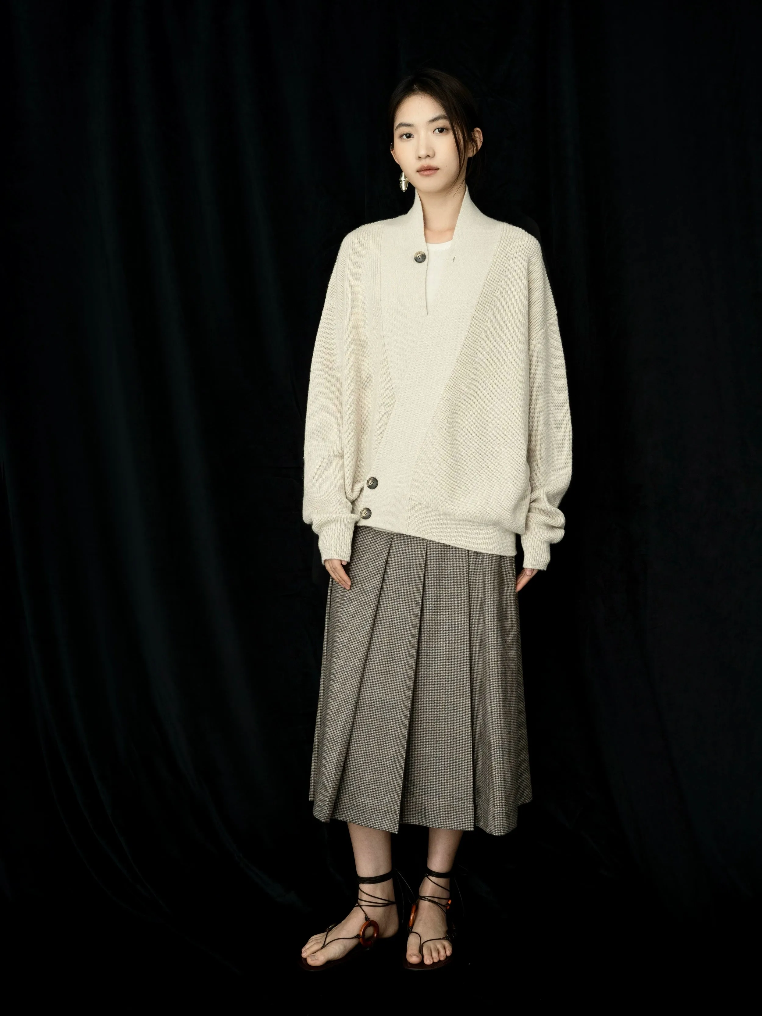 High-Waist Pleated Skirt