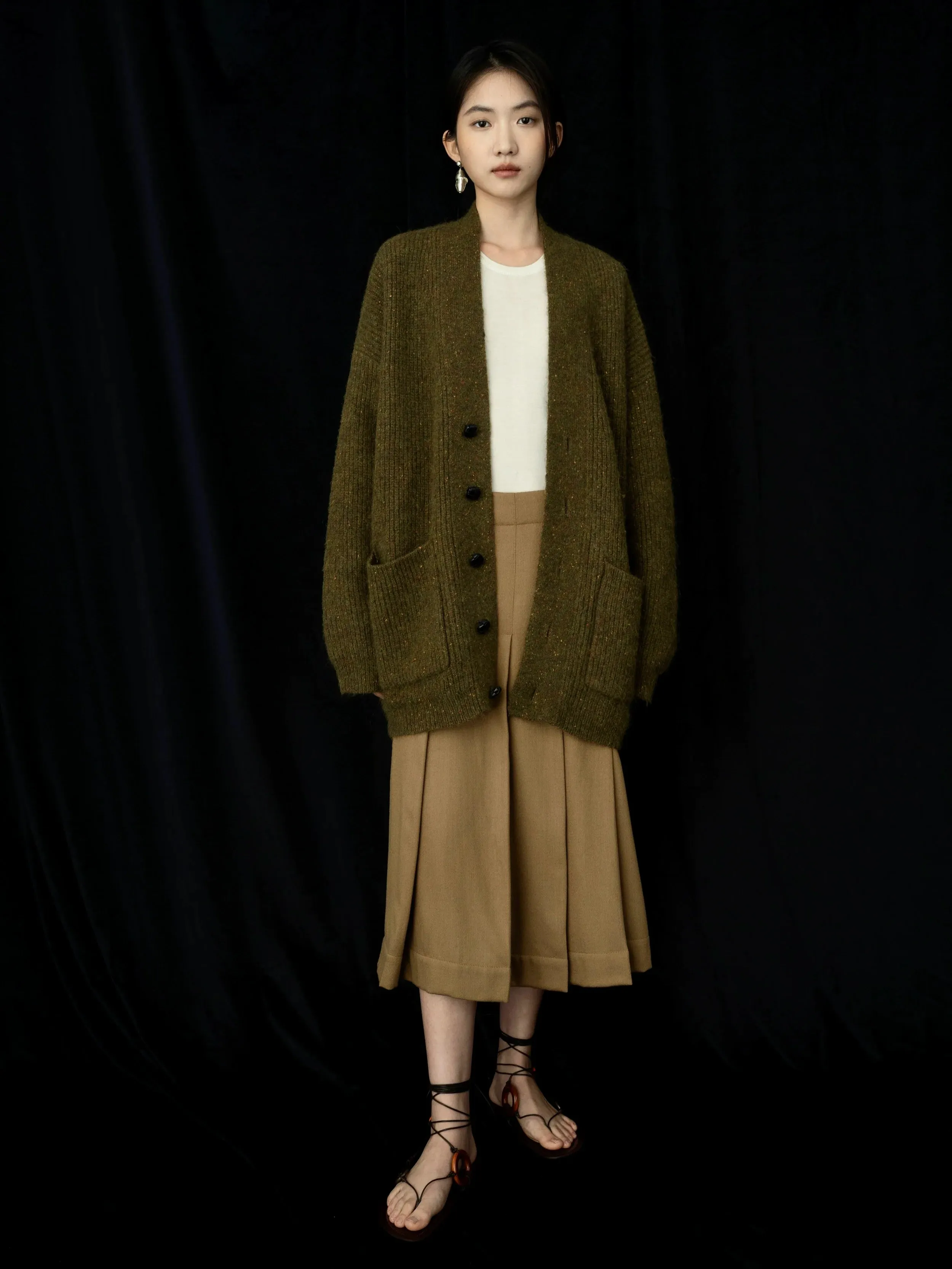 High-Waist Pleated Skirt