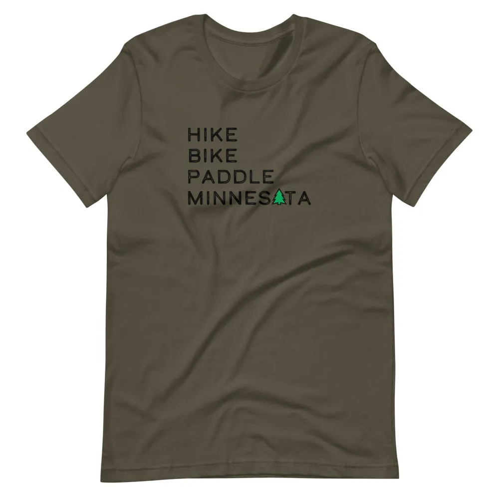 Hike Bike Paddle MN Tee - Black
