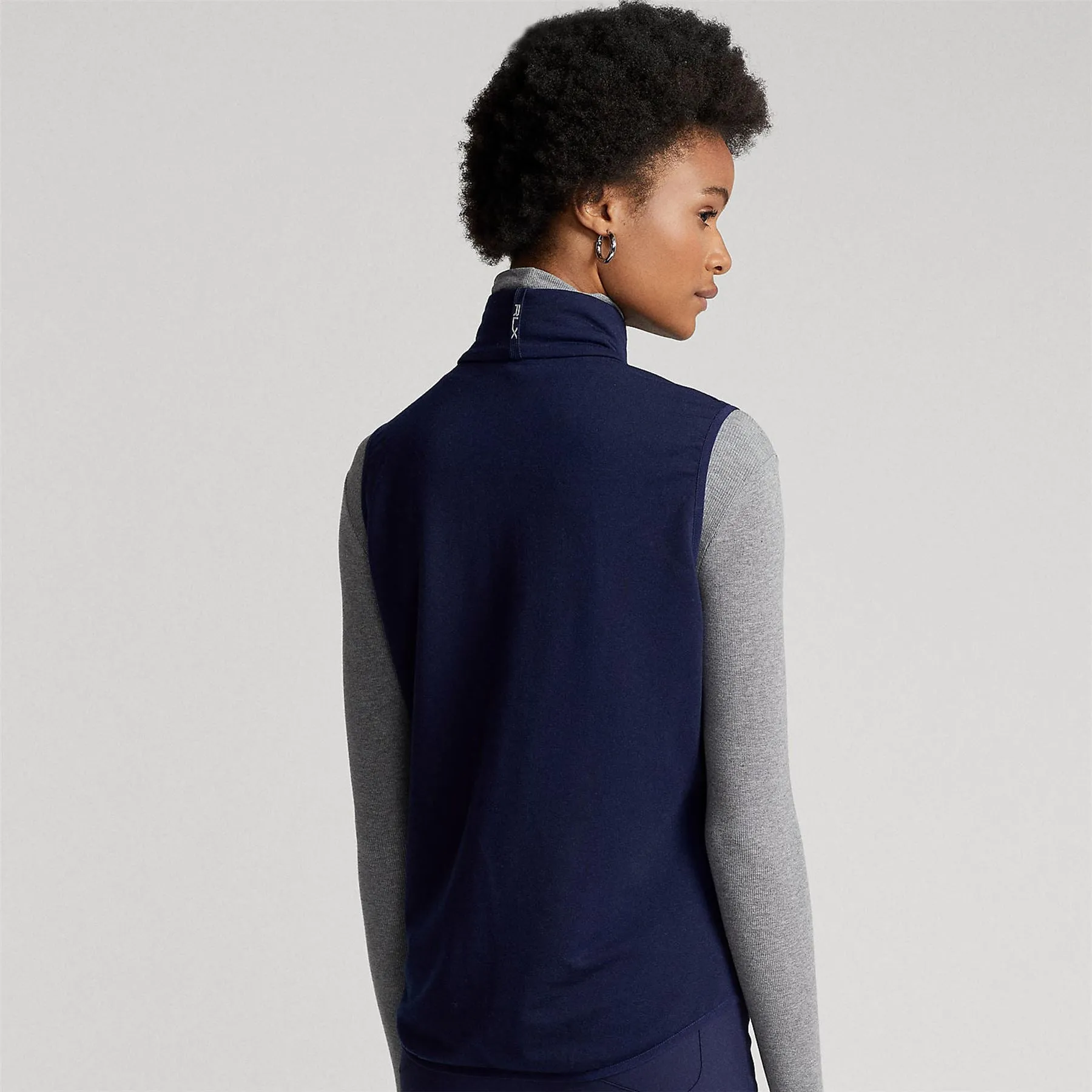Hybrid Mockneck Zip Vest Refined Navy