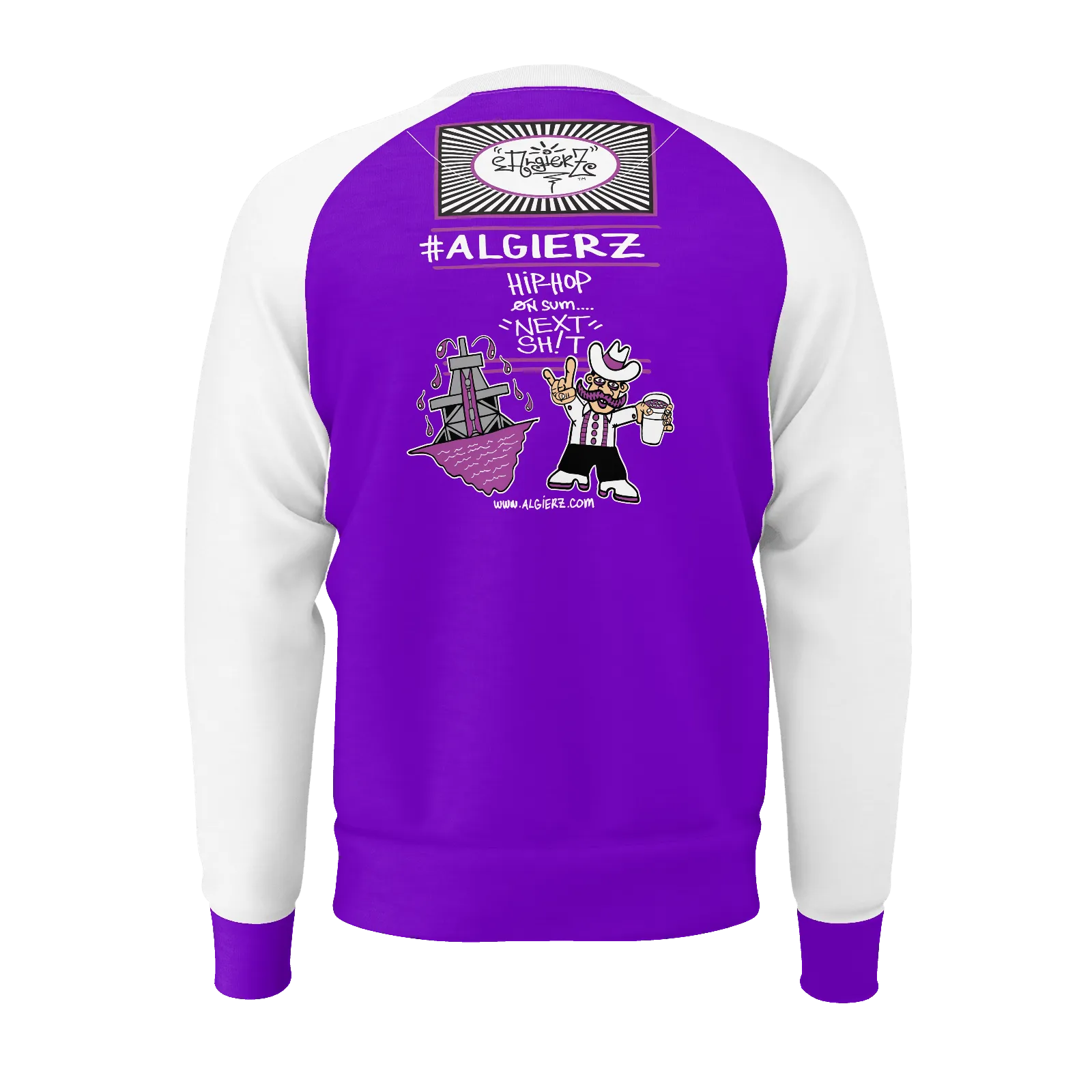 I love That Texas Tea, Longsleeve Raglan, Purple with White REMIX
