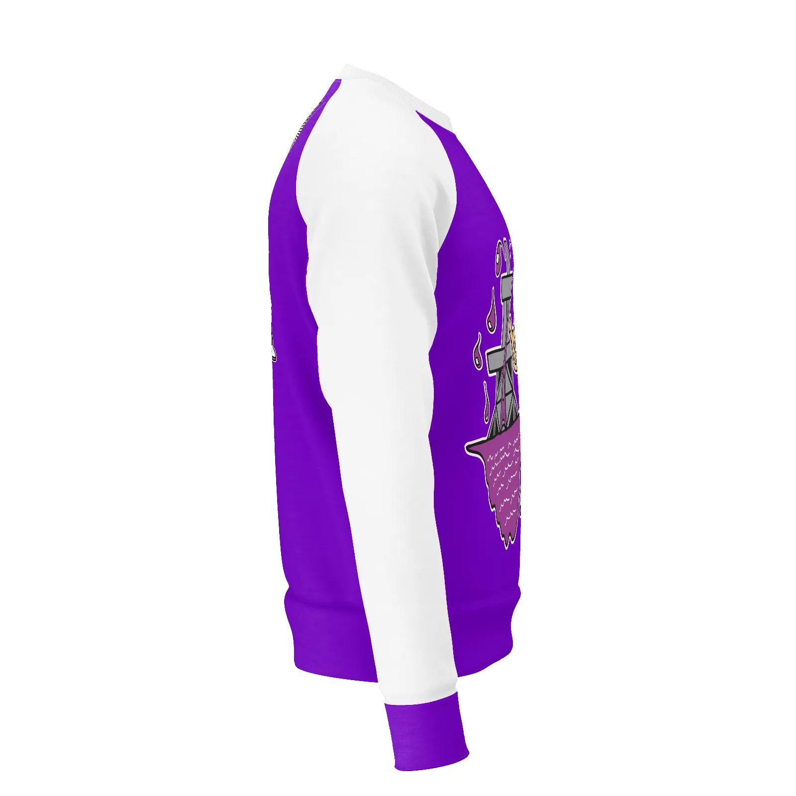 I love That Texas Tea, Longsleeve Raglan, Purple with White REMIX