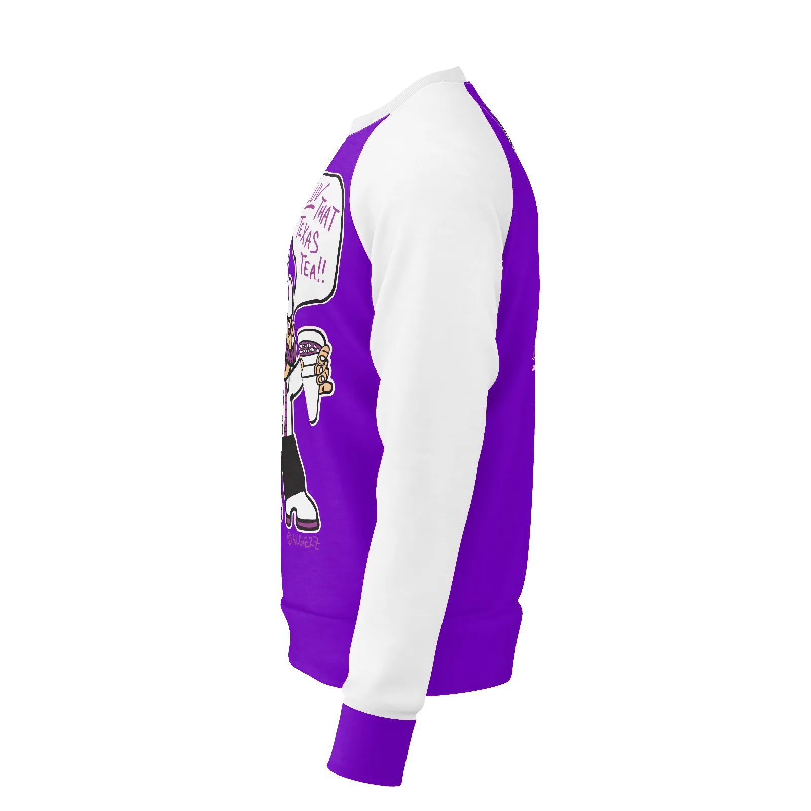 I love That Texas Tea, Longsleeve Raglan, Purple with White REMIX
