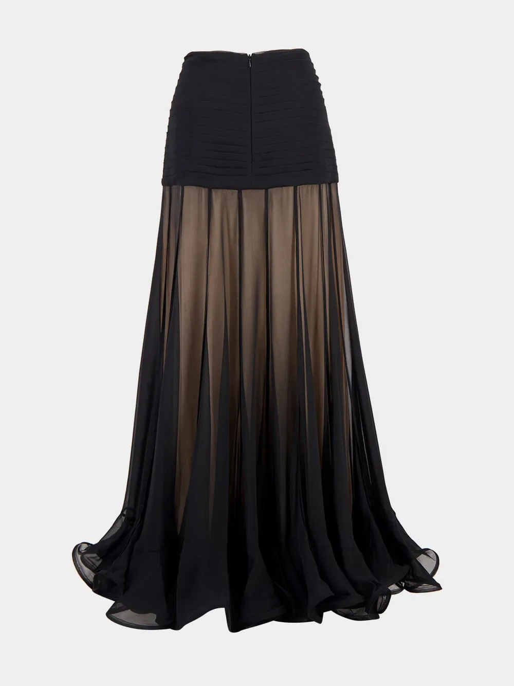 Illustration Flounce Silk Skirt