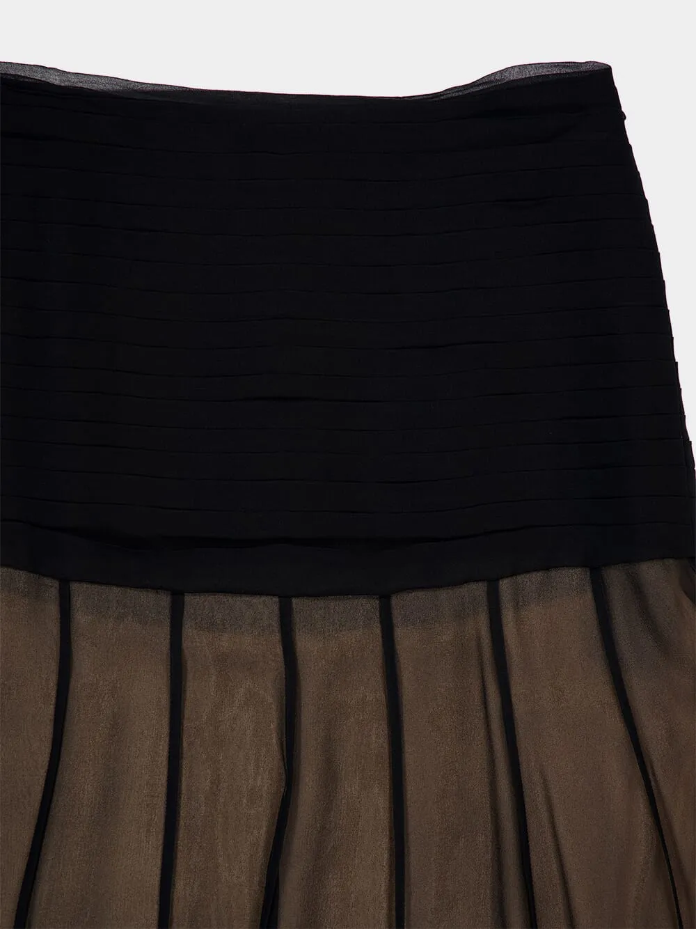 Illustration Flounce Silk Skirt