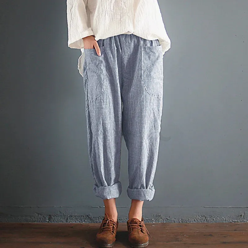 Imperia - Oversized cotton linen pants
