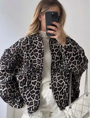 Ingrid | Oversized Leather Bomber Jacket