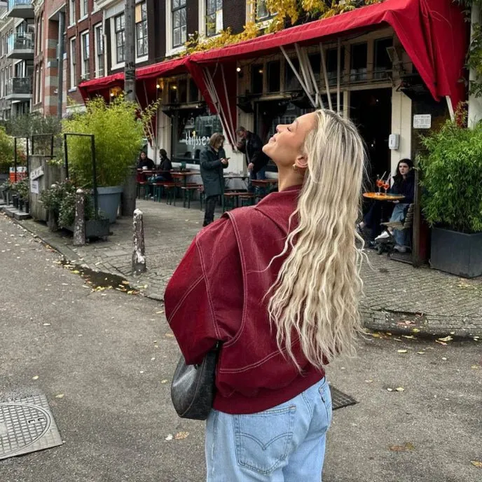 Ingrid | Oversized Leather Bomber Jacket