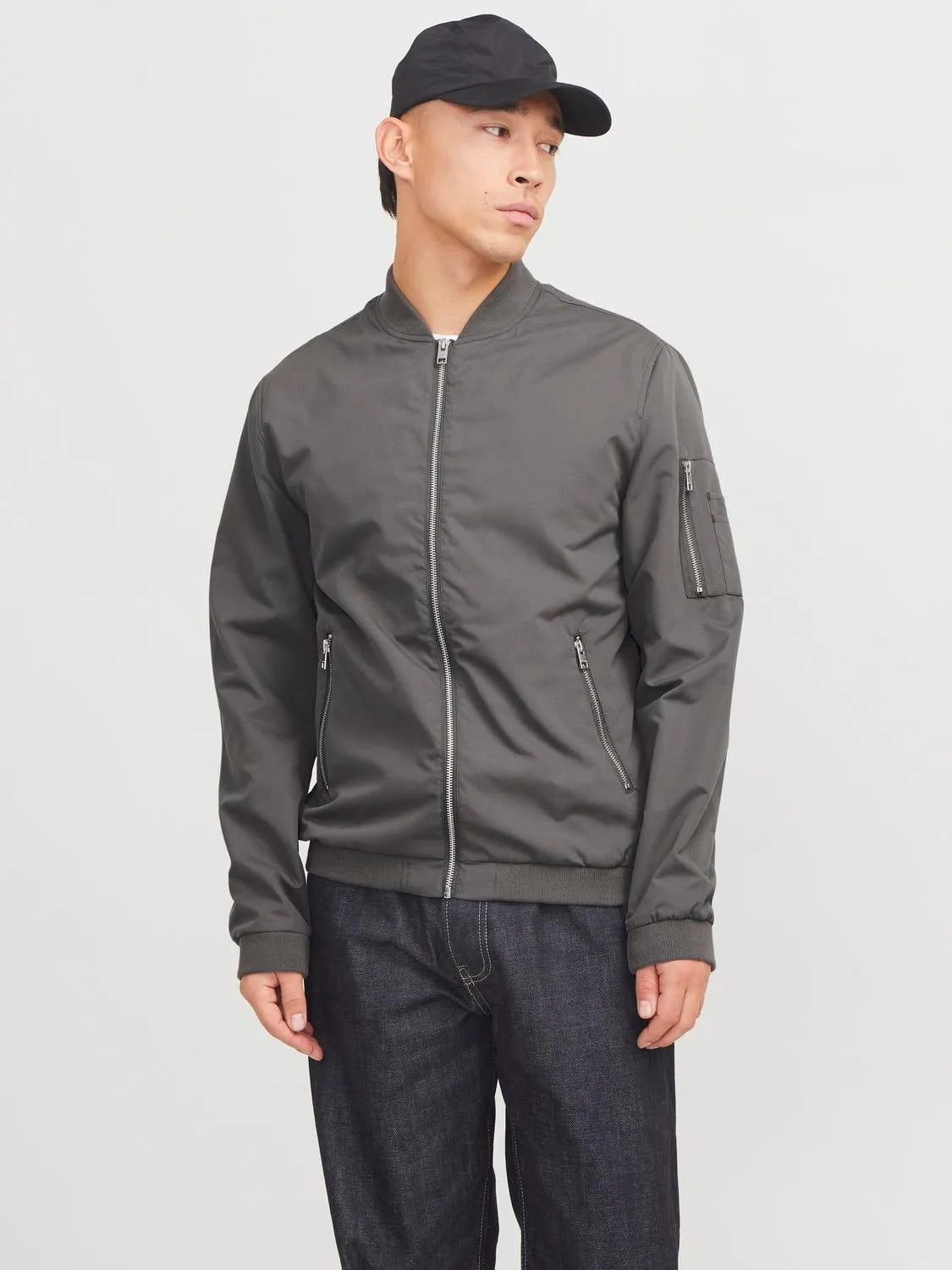 Jack&Jones Bomber Jacket in Castlerock Grey