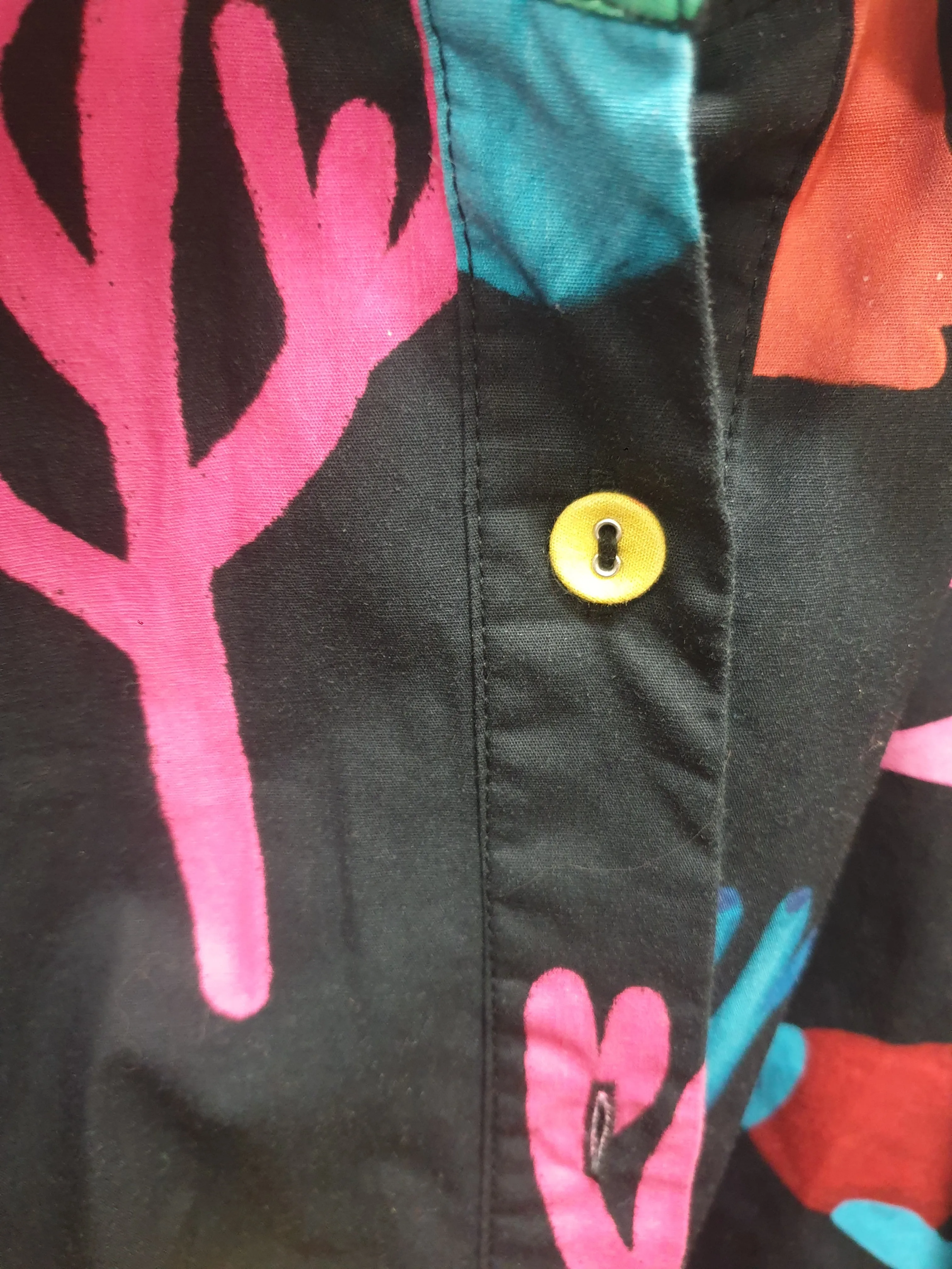 Jericho Road black oversized shirt with colourful sea creature print size 10