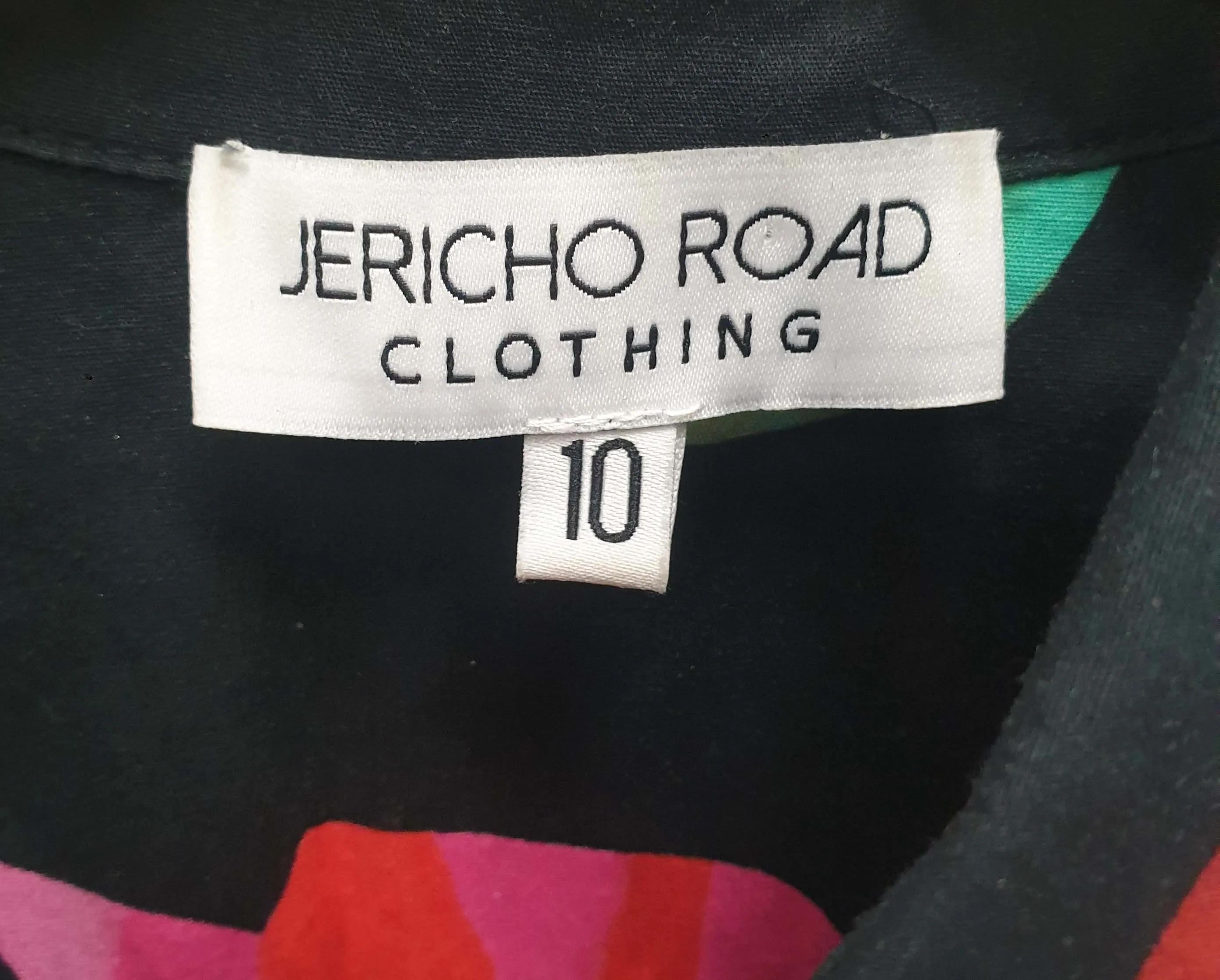 Jericho Road black oversized shirt with colourful sea creature print size 10