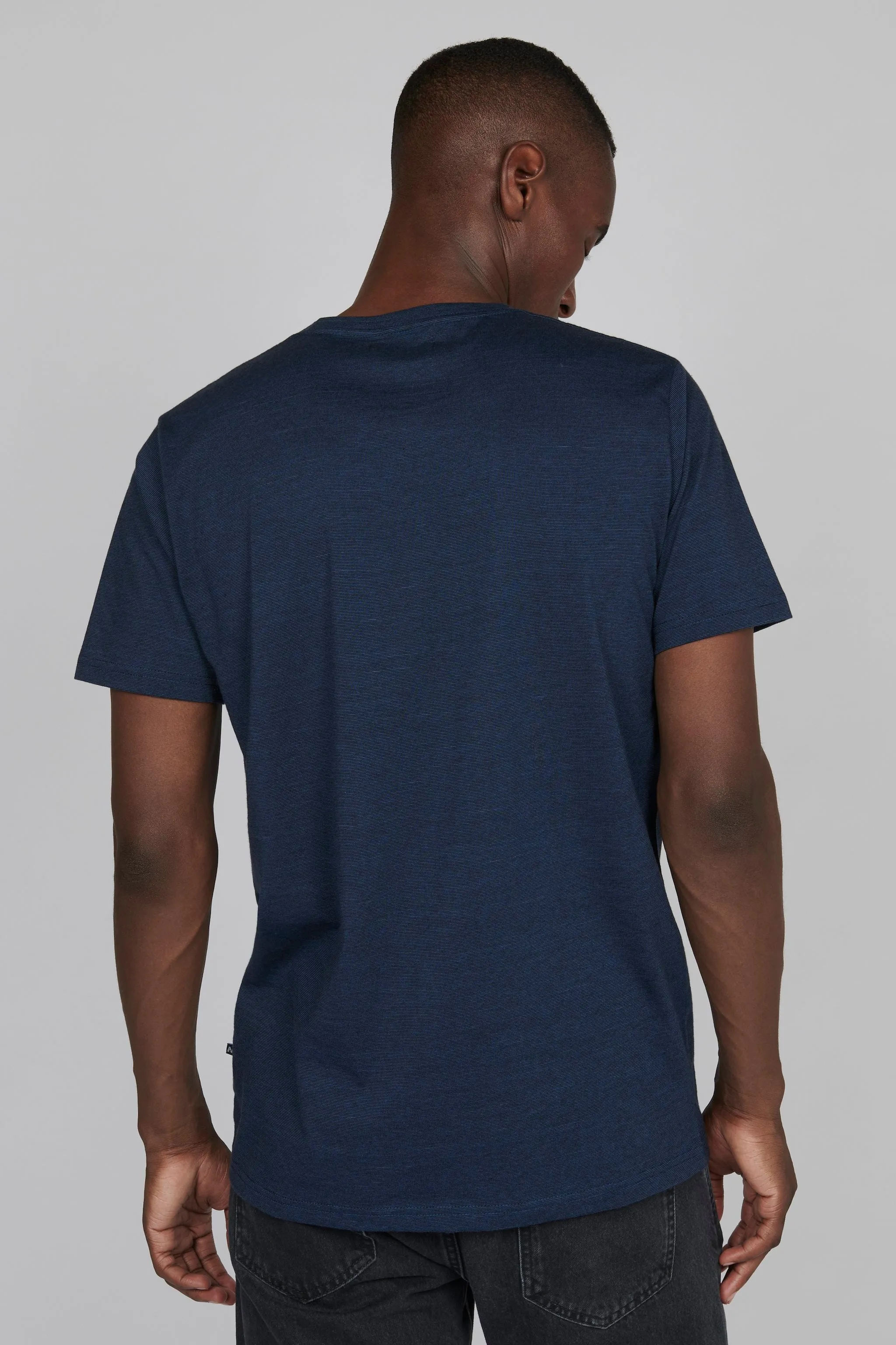 Jermane Mini Stripe T-Shirt in Sharp Blue