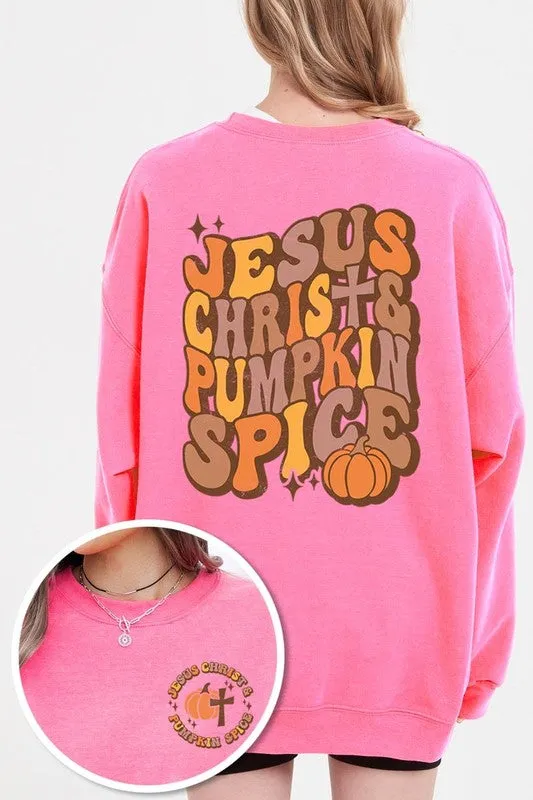 Jesus Christ & Pumpkin Spice Fleece Sweatshirt