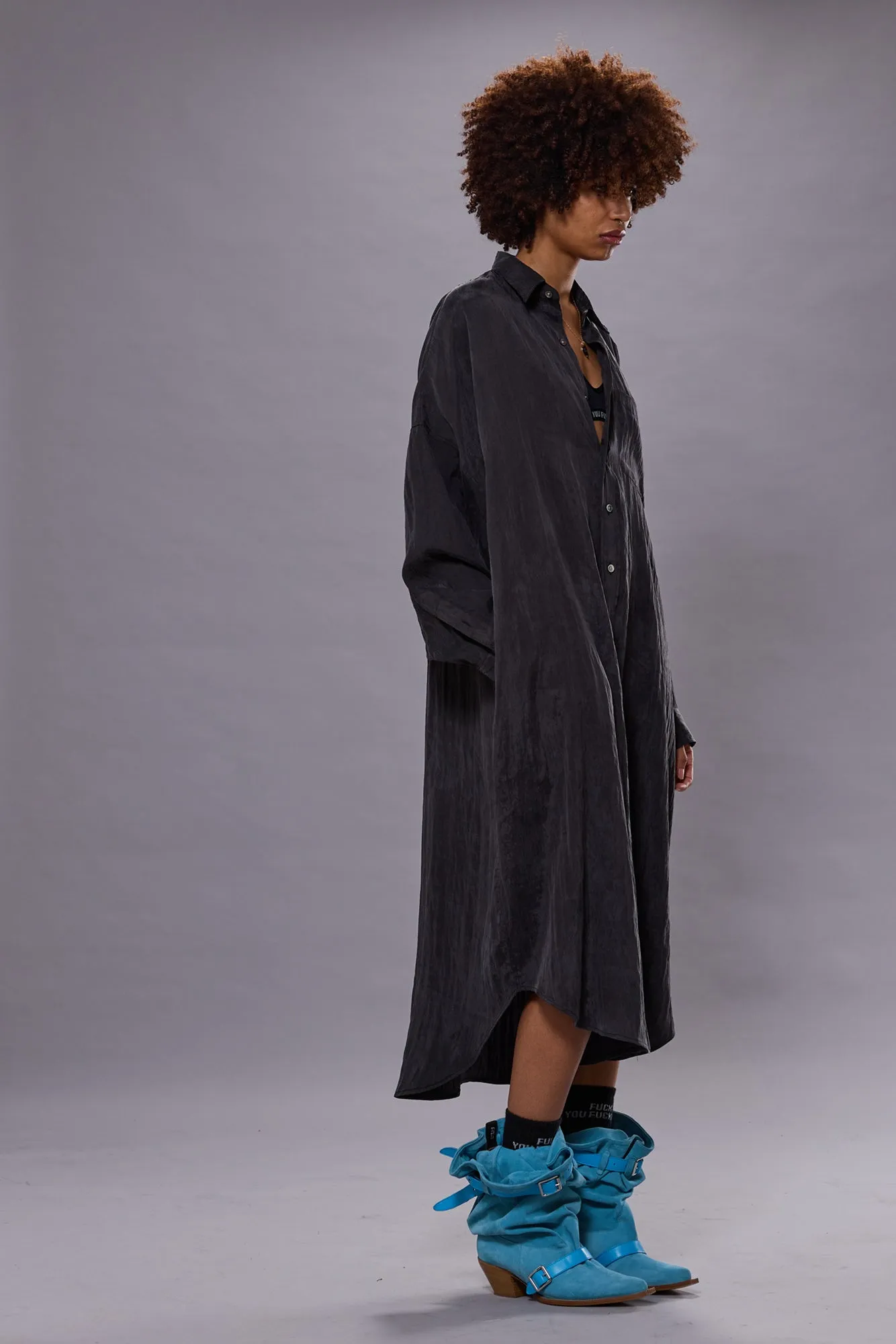 JUMBO SHIRTDRESS - BLACK