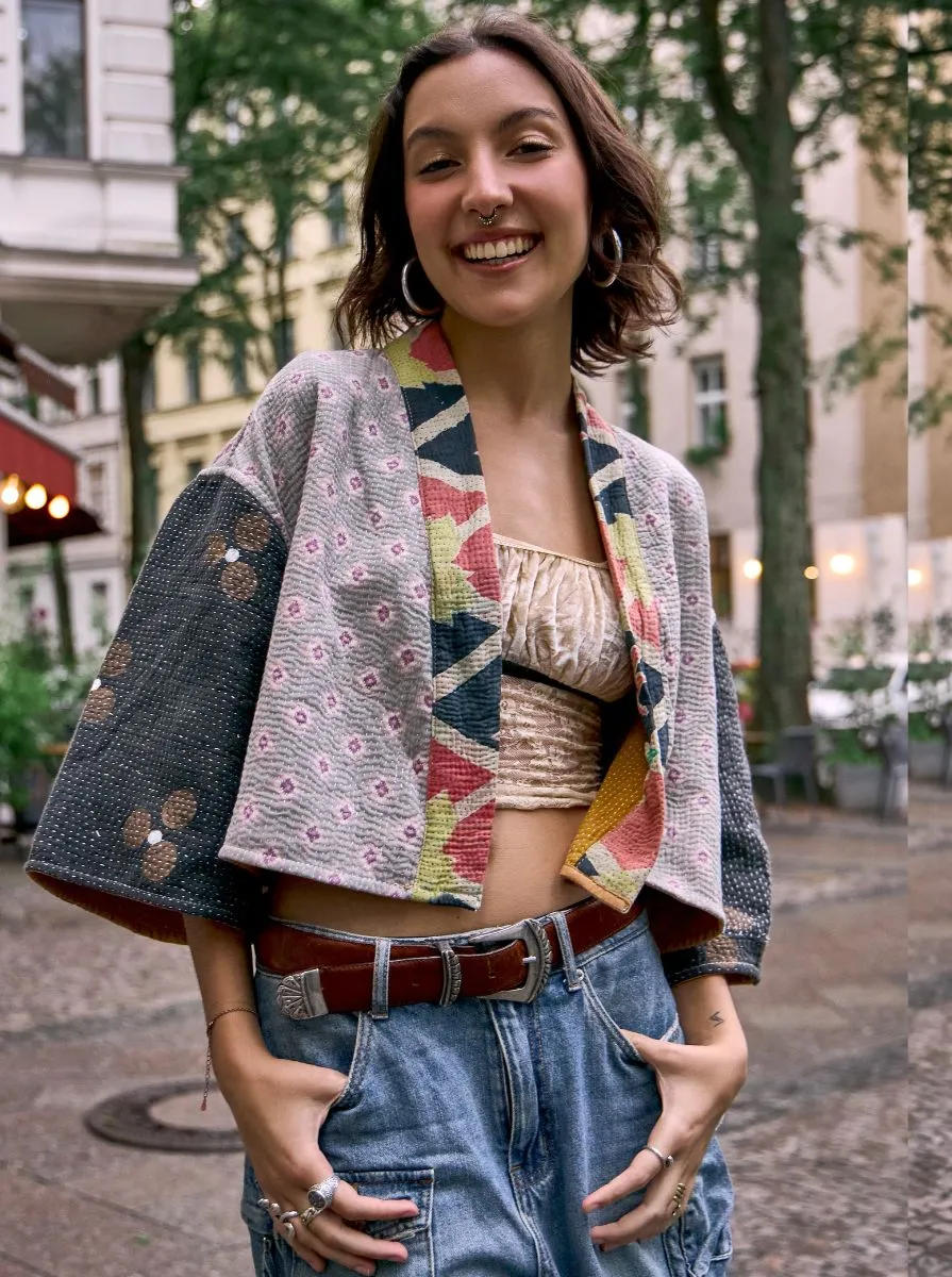kantha vintage bolero neela (butterfly)