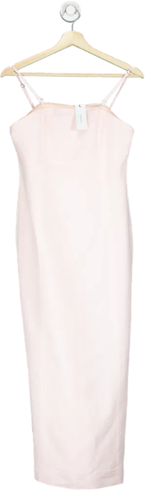 Karen Millen Blush Fluid Tailored Caped Maxi Dress UK 8
