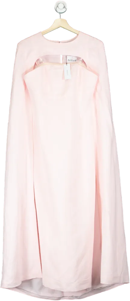 Karen Millen Blush Fluid Tailored Caped Maxi Dress UK 8