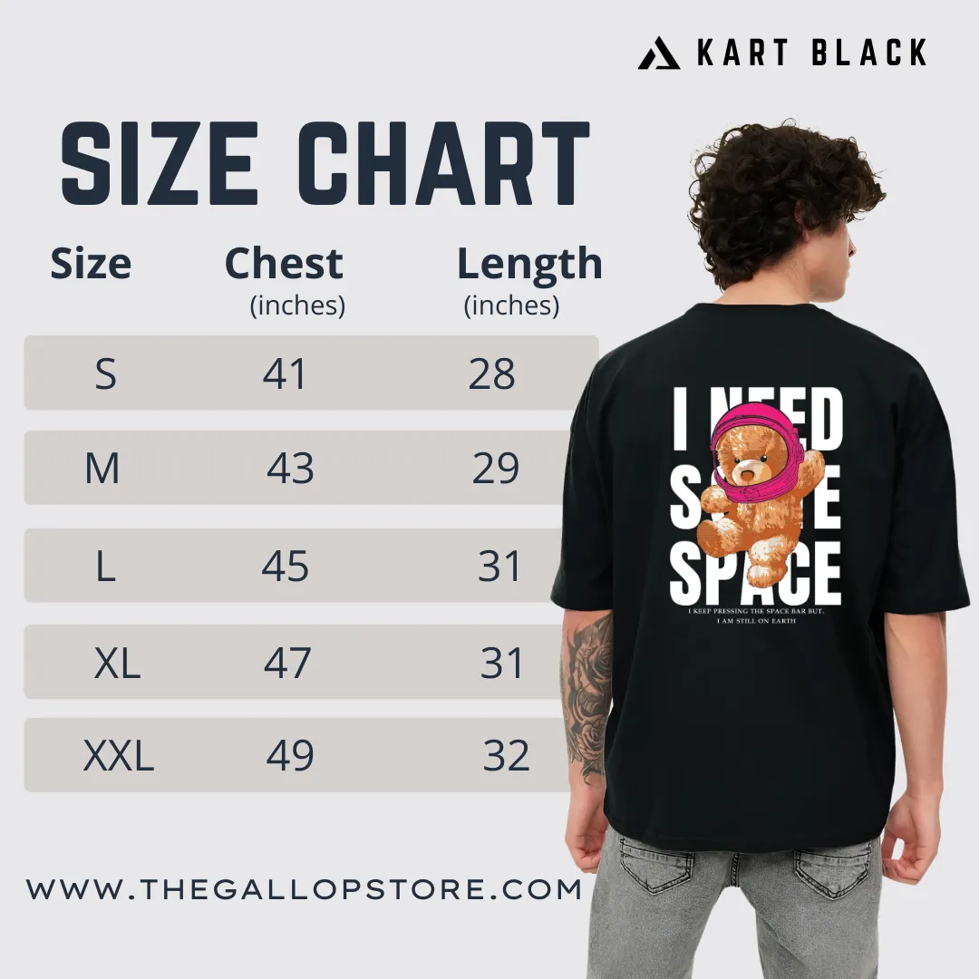 KART BLACK Men's & Women's Oversized Red Bull Racing Printed T-Shirts