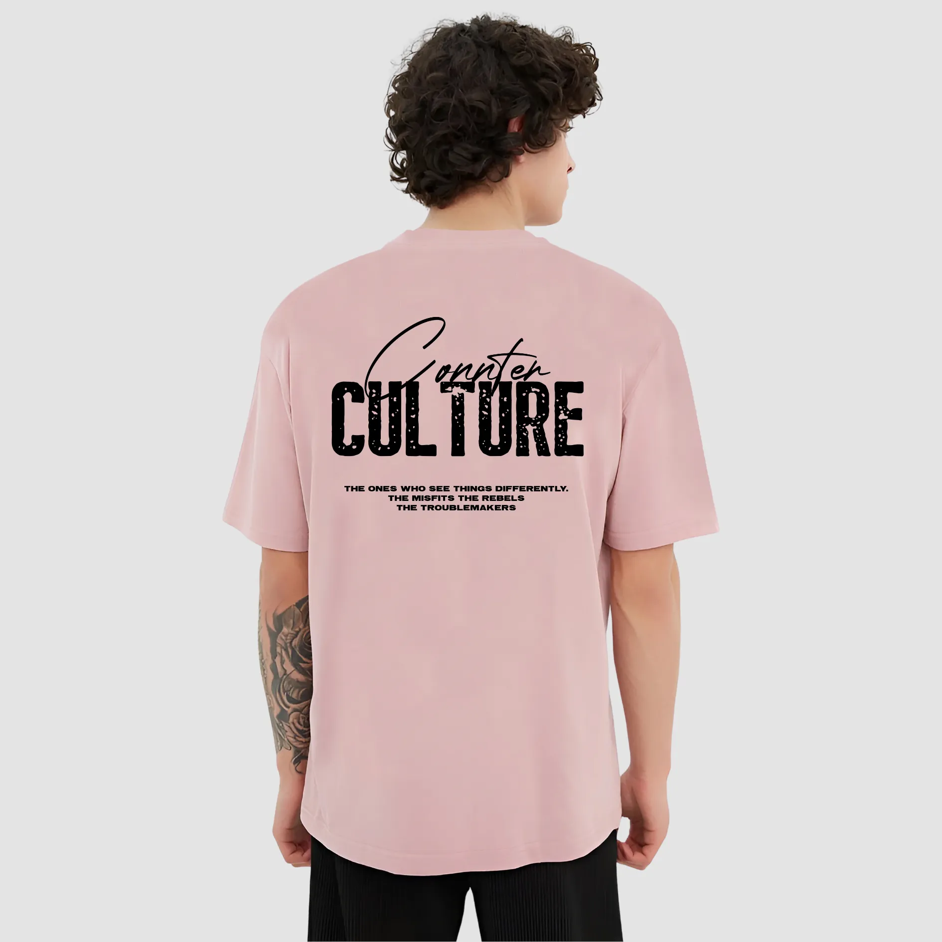 KART BLACK Men's Oversized Culture Printed T-Shirts