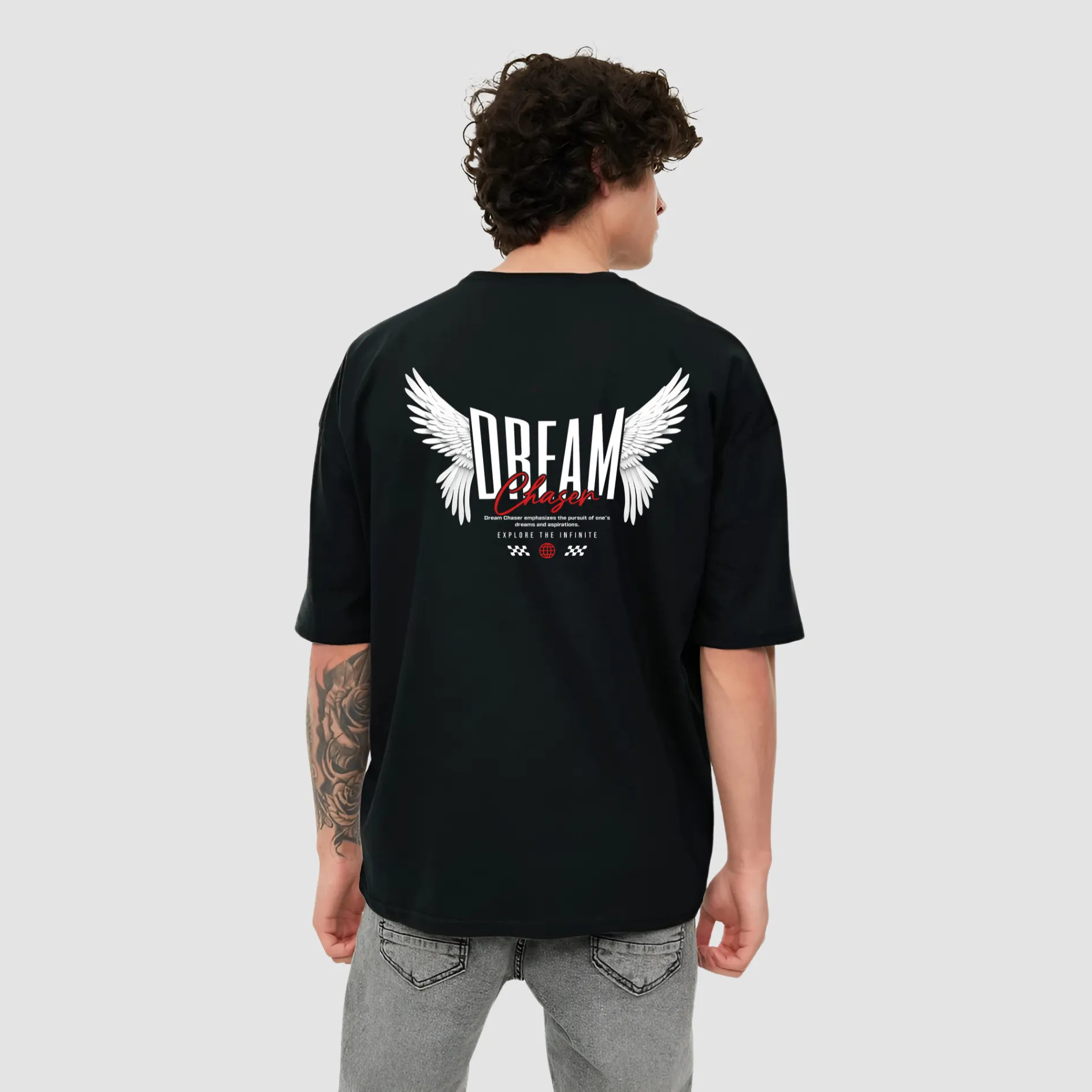 KART BLACK Men's Oversized Dream Printed Tshirts