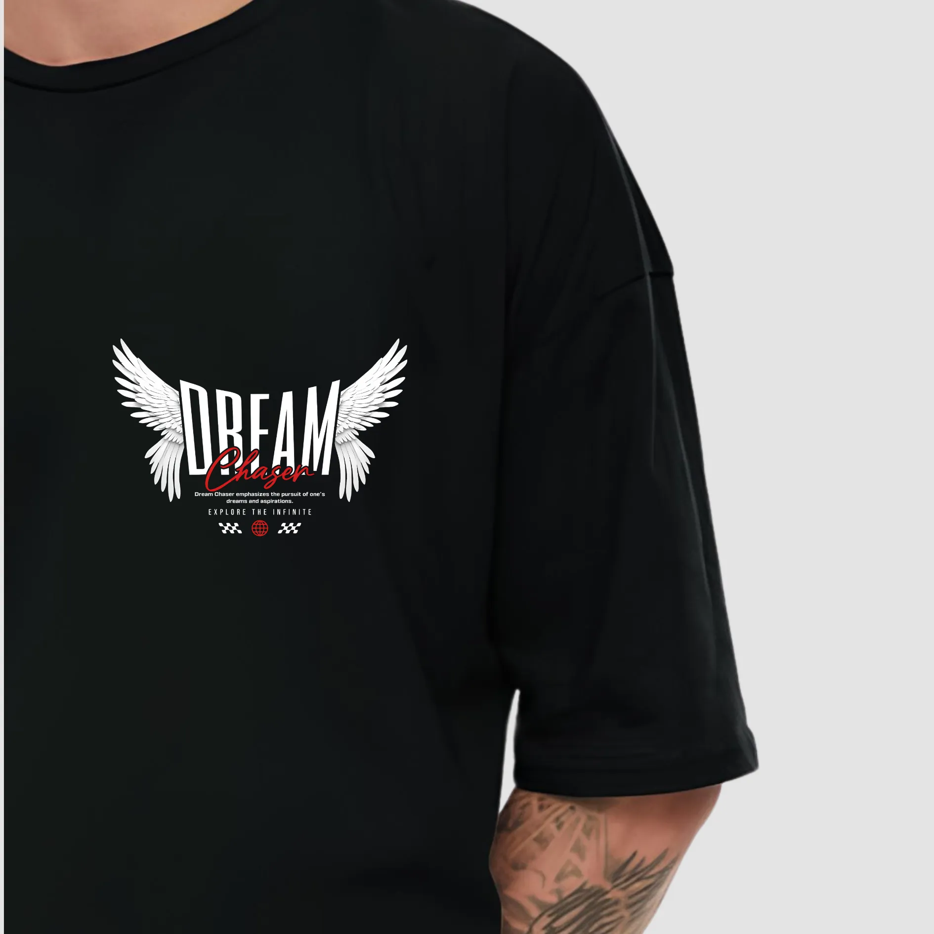 KART BLACK Men's Oversized Dream Printed Tshirts