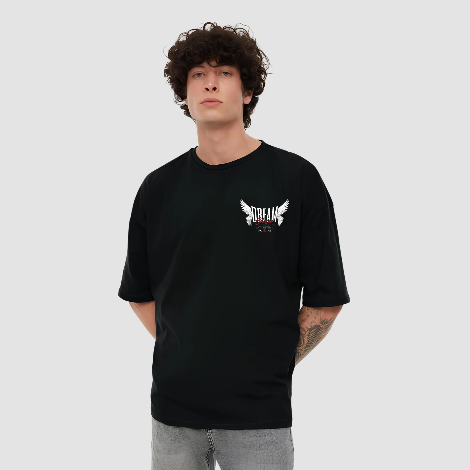 KART BLACK Men's Oversized Dream Printed Tshirts