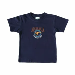 Kids T-Shirts Kangaroo in Circle Navy 8